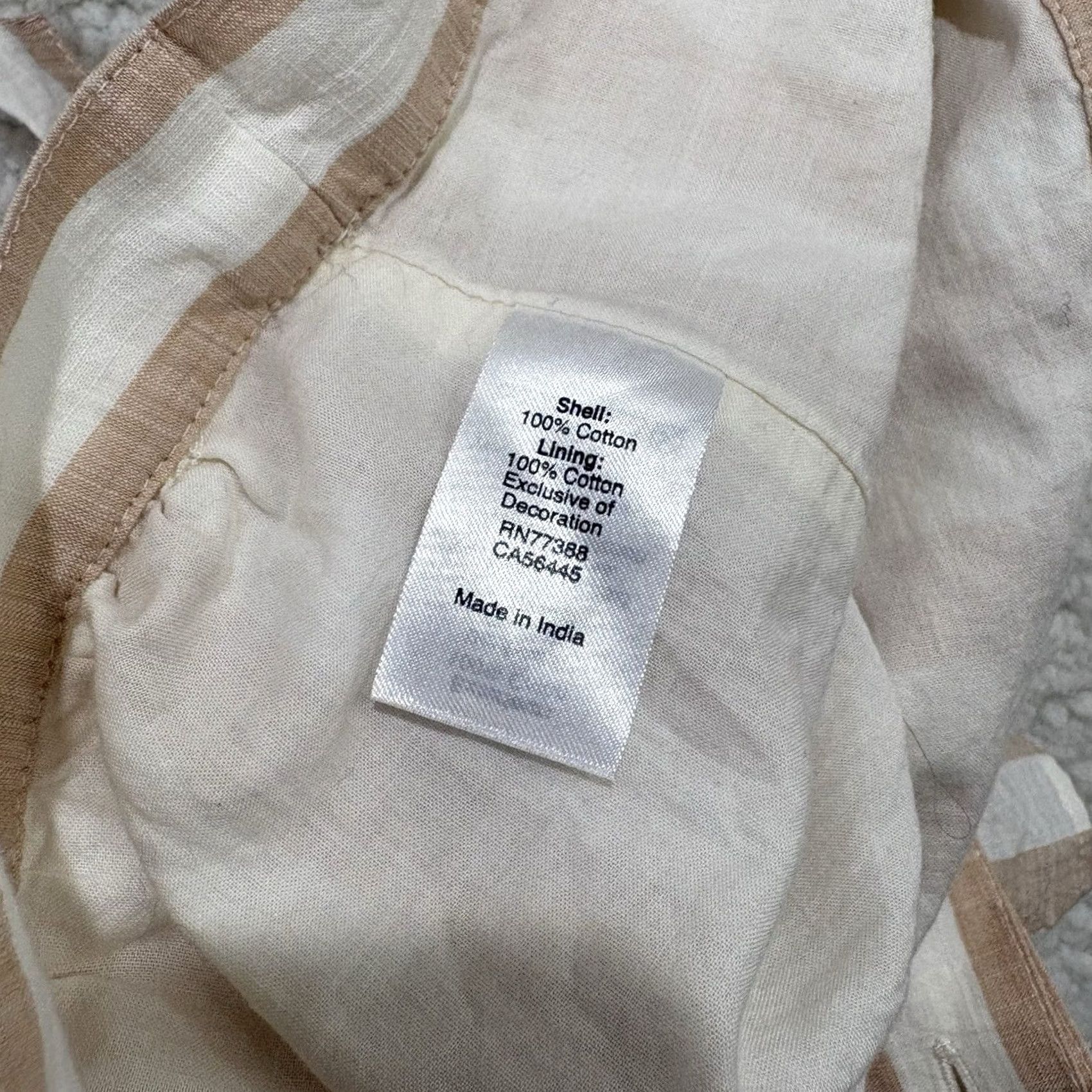 J.Crew J.CREW Skirt Mini 8 Beige White Stripe Cotton Lined Ruffle Tie Preppy Womens Short Pattern: Striped Size 30" / US 8 / IT 44 - 3 Thumbnail
