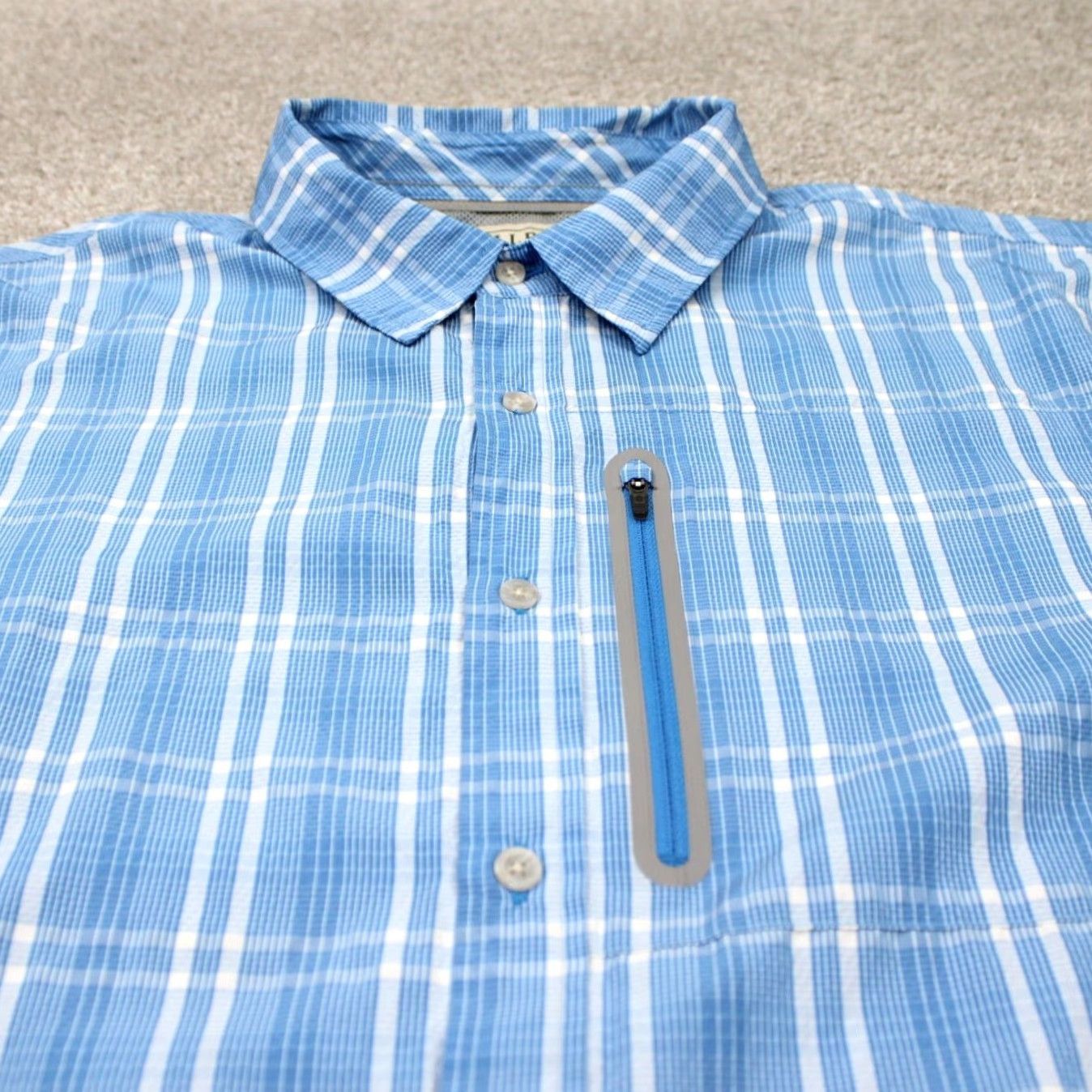 Vintage L.L. Bean Seersucker Shirt Men XL Reg Blue/White Comfort Stretch L/S Button-Up Shirt Size US XL / EU 56 / 4 - 5 Thumbnail