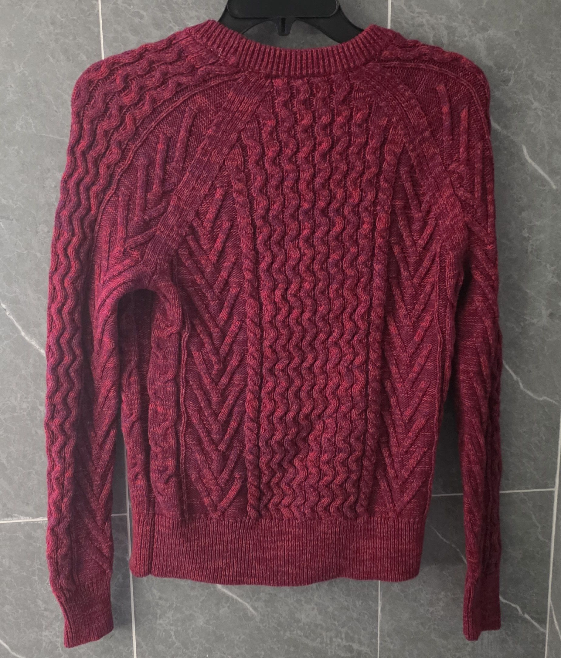Gap GAP Heather Berry Cable Crew Neck Sweater Size XS Size XS / US 0-2 / IT 36-38 - 2 Thumbnail