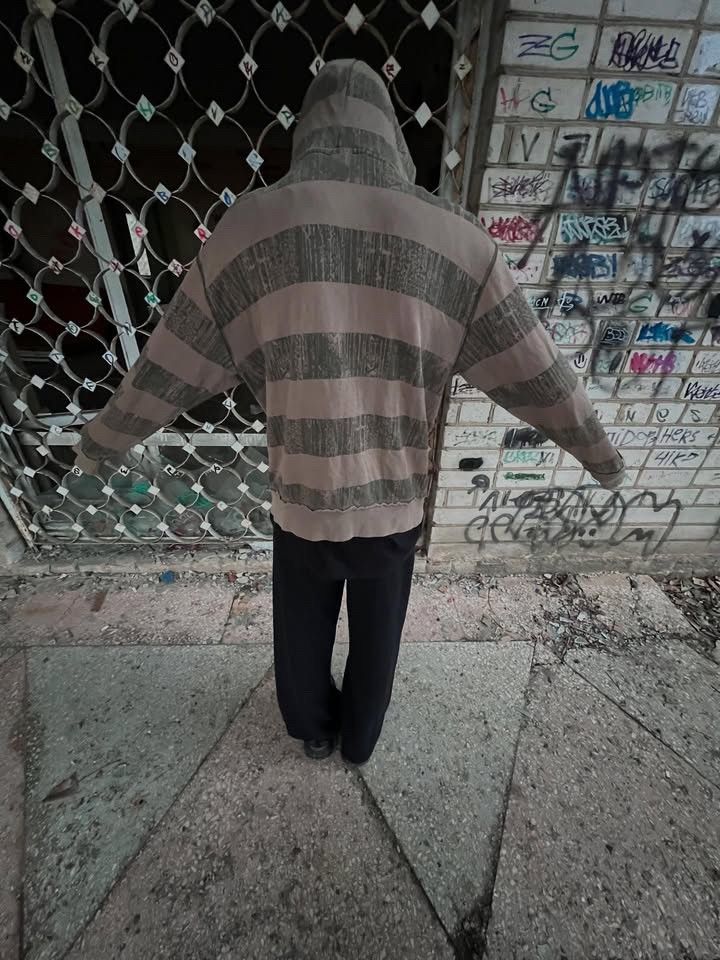 Japanese Brand × Vintage Vintage Y2K Active Stripe Patchwork Faded Baggy Opium Hoodie Size US L / EU 52-54 / 3 - 4 Thumbnail