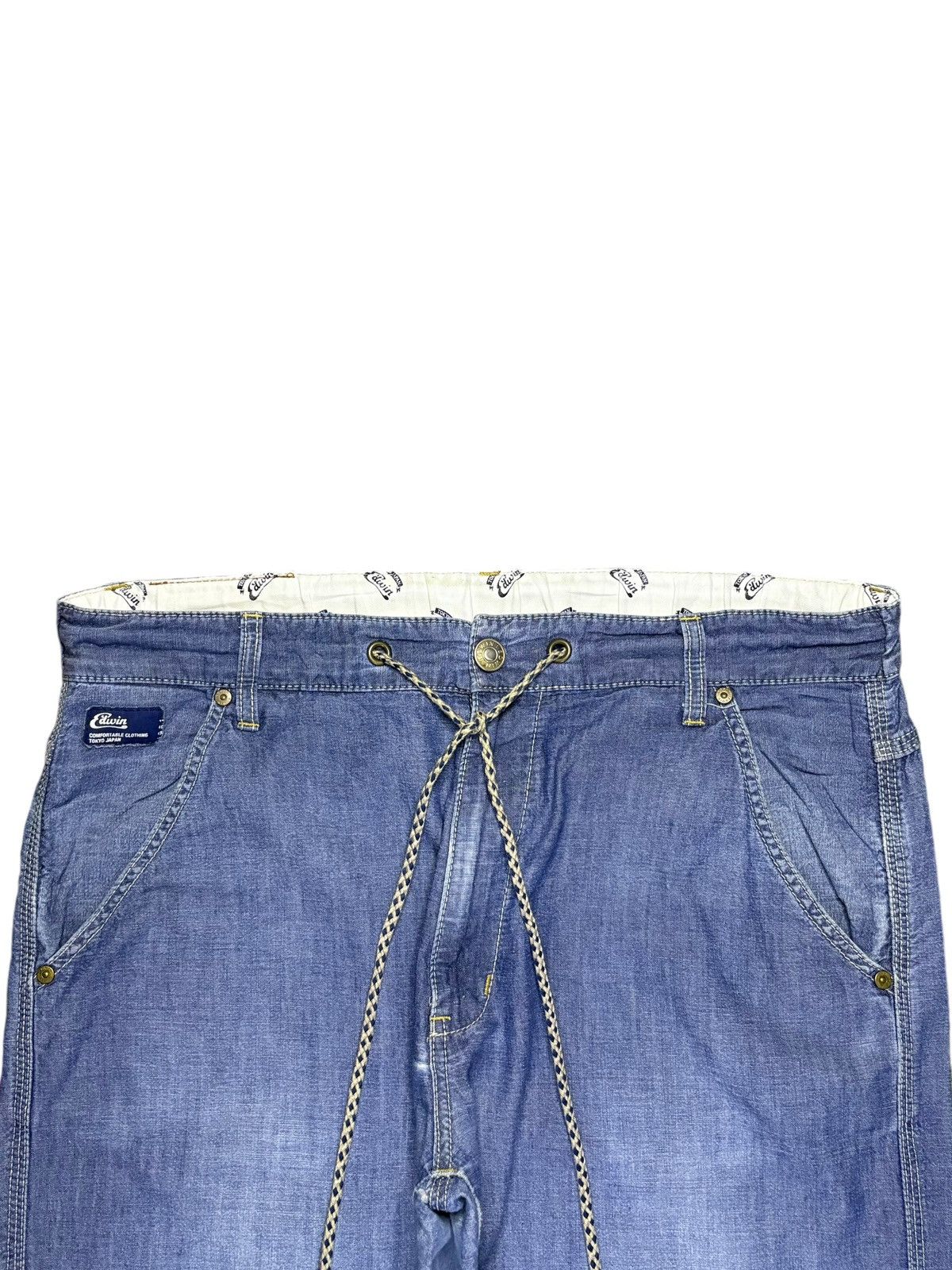 Edwin × Japanese Brand Vintage Edwin Blue Wash Sweats Style Baggy Denim Pants Size US 36 / EU 52 - 4 Thumbnail