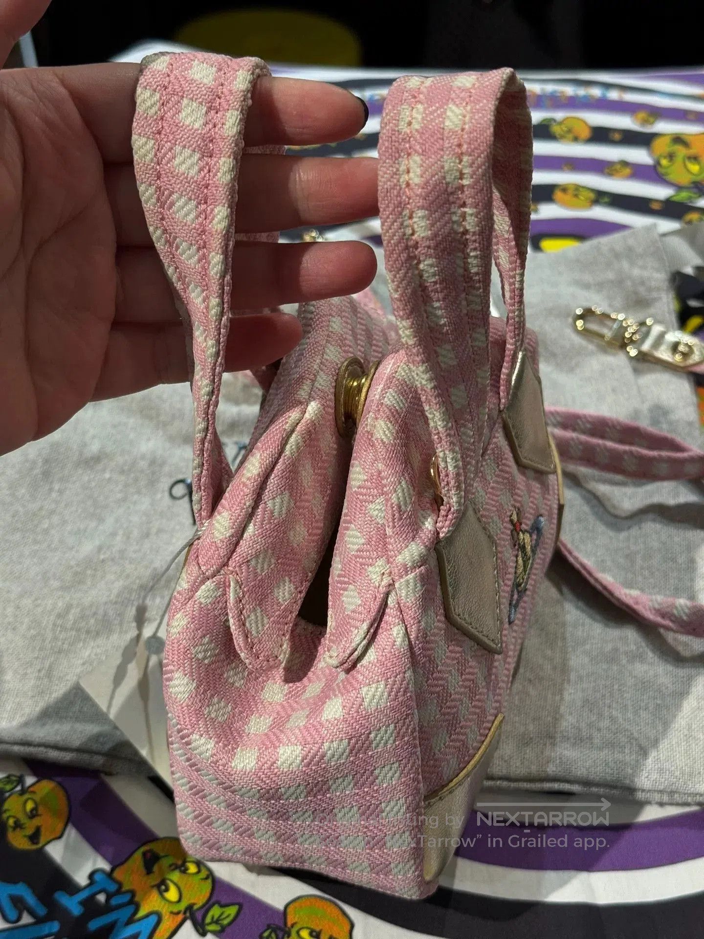 Vivienne Westwood Vivienne Westwood Pink Check Mini Bowling Bag. Size ONE SIZE - 4 Thumbnail