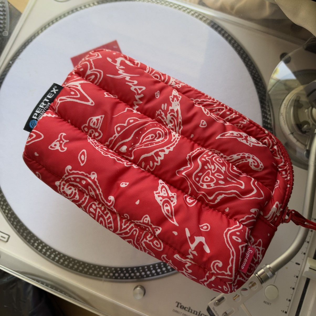 Supreme Red Paisley Puffer Pouch | Grailed
