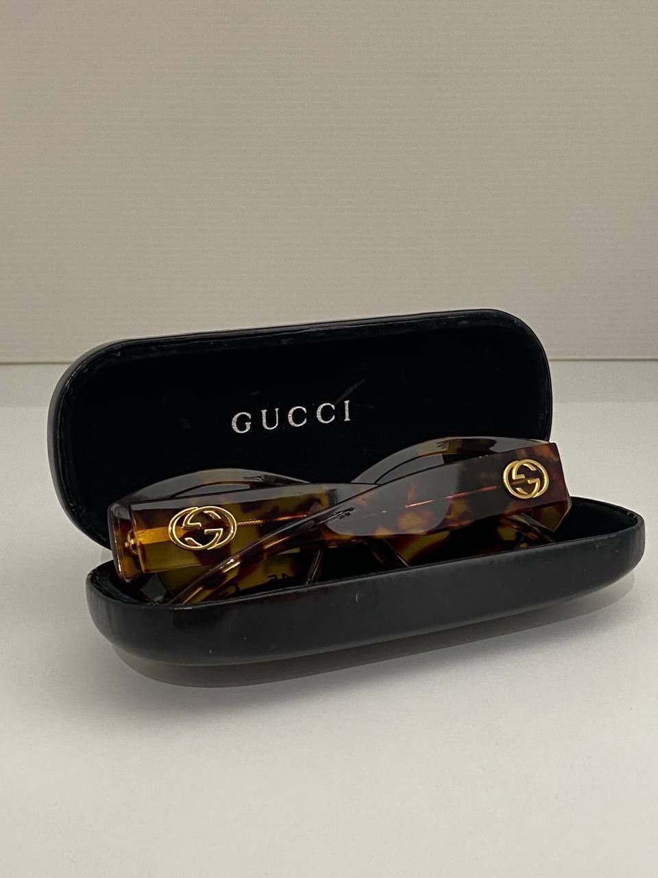 Gucci Gucci GG Gold Logo Leopard Retro Oval Vintage Sunglasses Y2K Size ONE SIZE - 9 Thumbnail