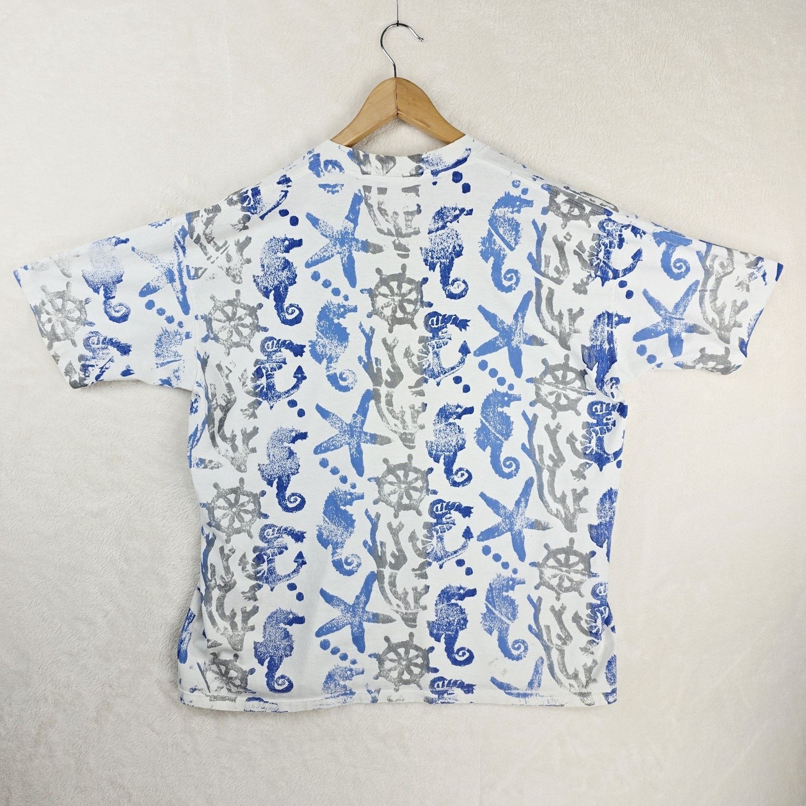Other Vintage EZL Marcy N Me Nautical Ocean Shirt OSFA 90s AOP Size ONE SIZE - 10 Thumbnail