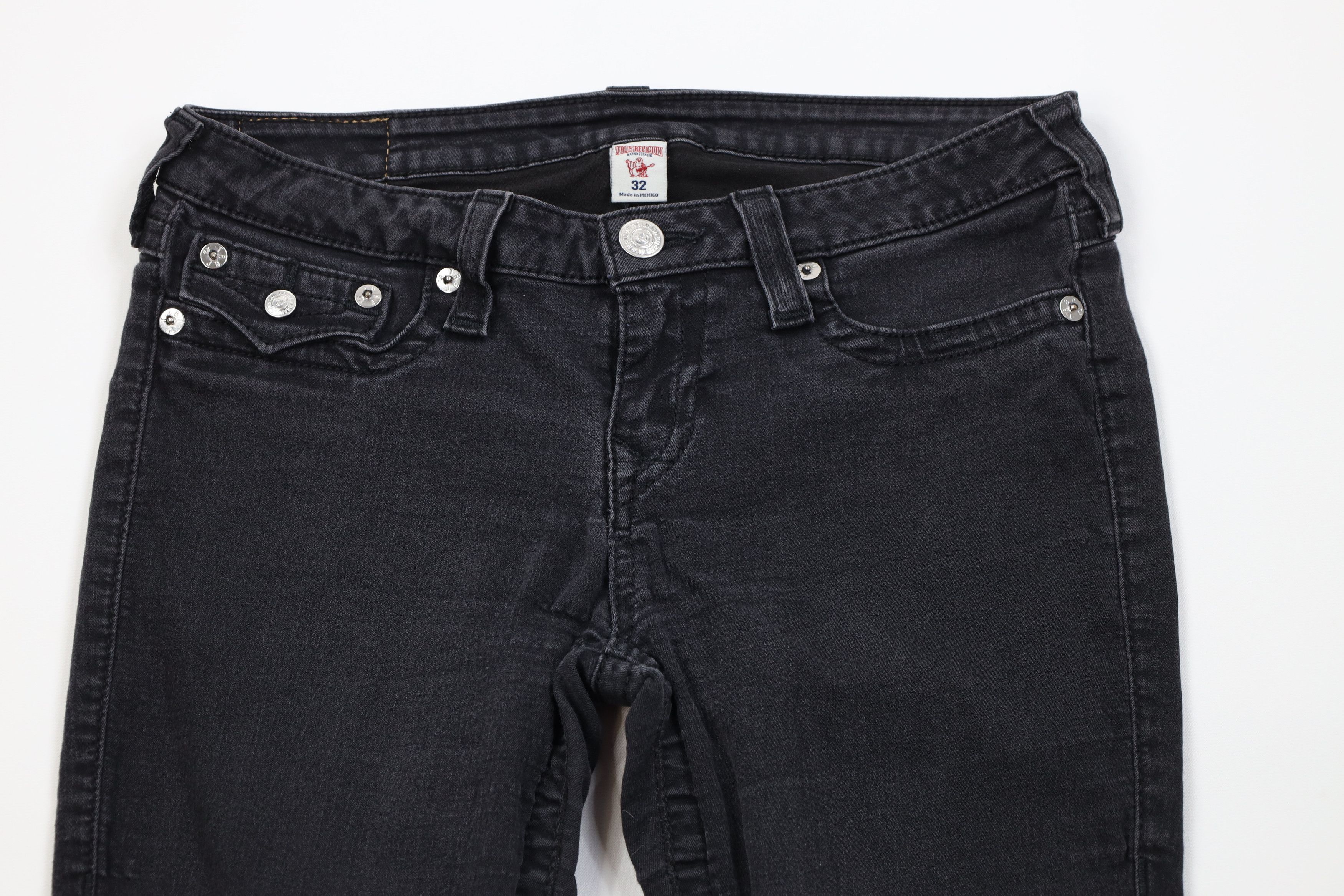 True Religion True Religion Stretch Skinny Leg Flap Denim Jeans Black Size 32" / US 10 / IT 46 - 2 Thumbnail