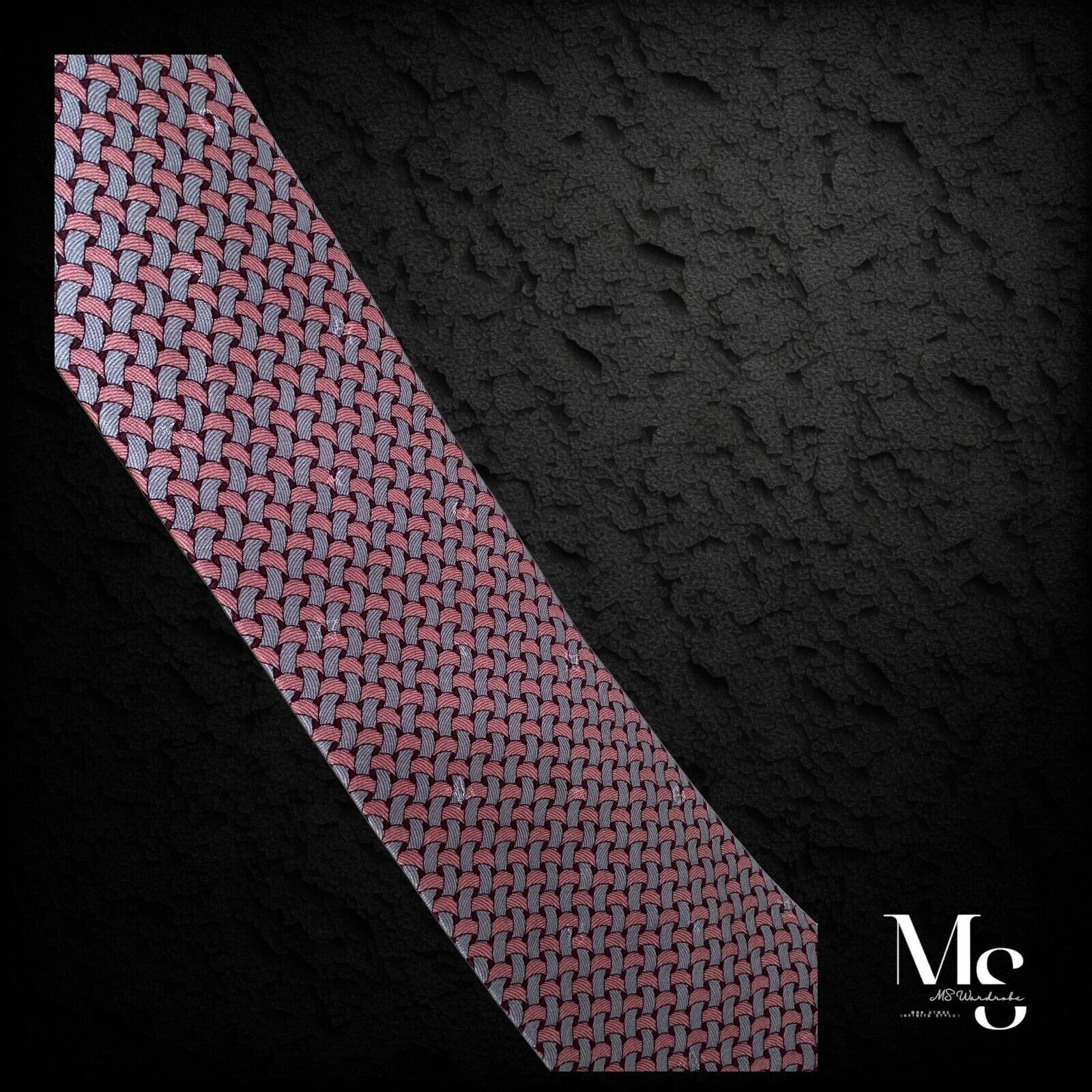 Louis Vuitton LOUIS VUITTON Pink Rope Print Monogrammed 3D Silk Tie Italy Size ONE SIZE - 6 Thumbnail