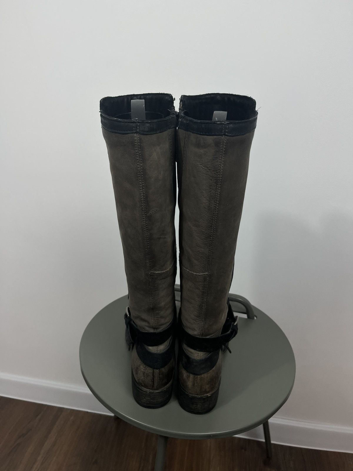 Other Women’s Leather Knee High Biker Boots Buckle Brown 40 US 9 Size US 9 / IT 39 - 9 Thumbnail