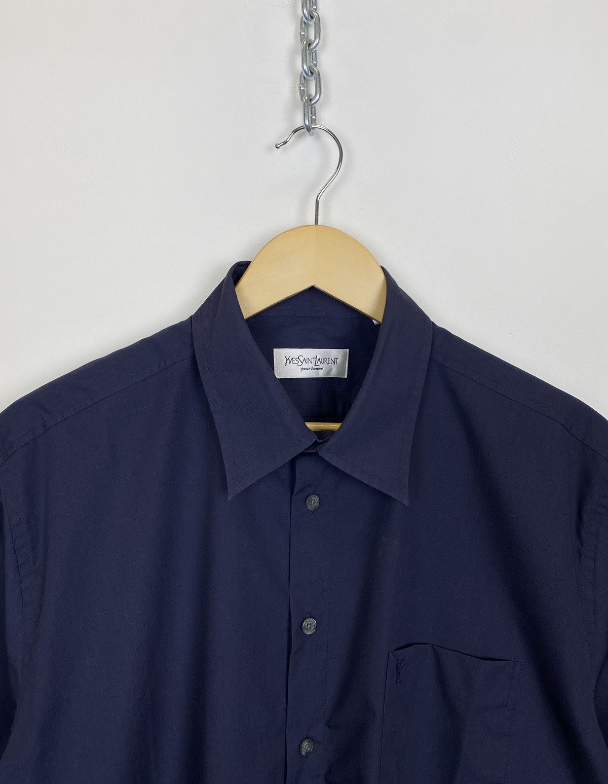 Yves Saint Laurent Vintage Yves Saint Laurent Shirt Short Sleeve 90’s Pockets Size US L / EU 52-54 / 3 - 2 Thumbnail