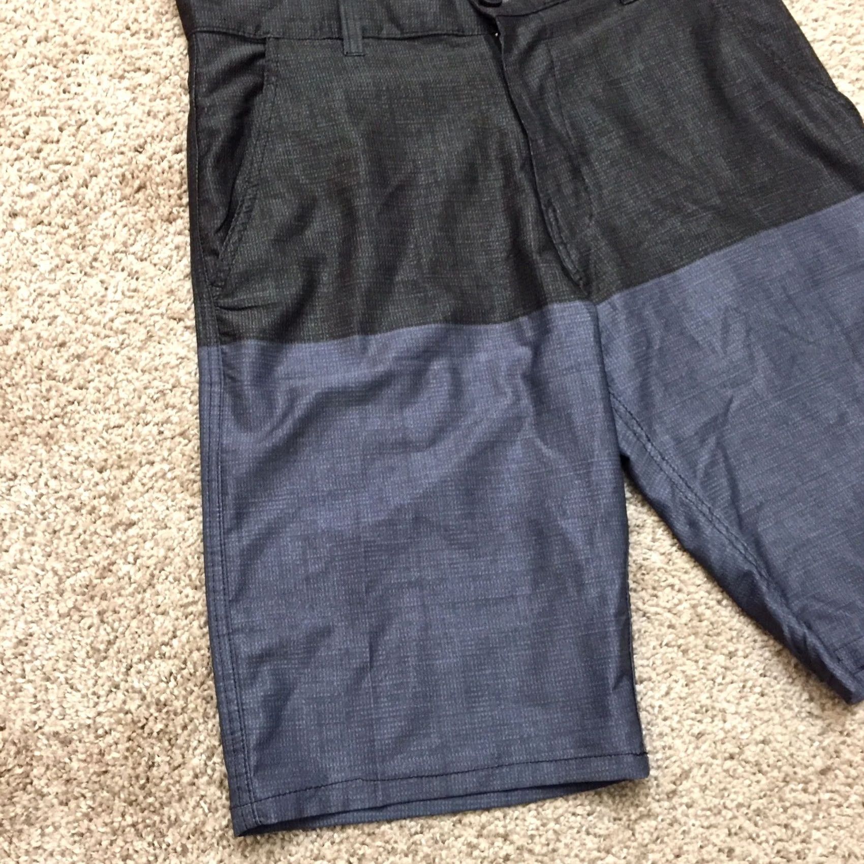 Burnside Burnside Mens Regular Chino Shorts - 32 Black Gray Polyester Size US 32 / EU 48 - 4 Thumbnail