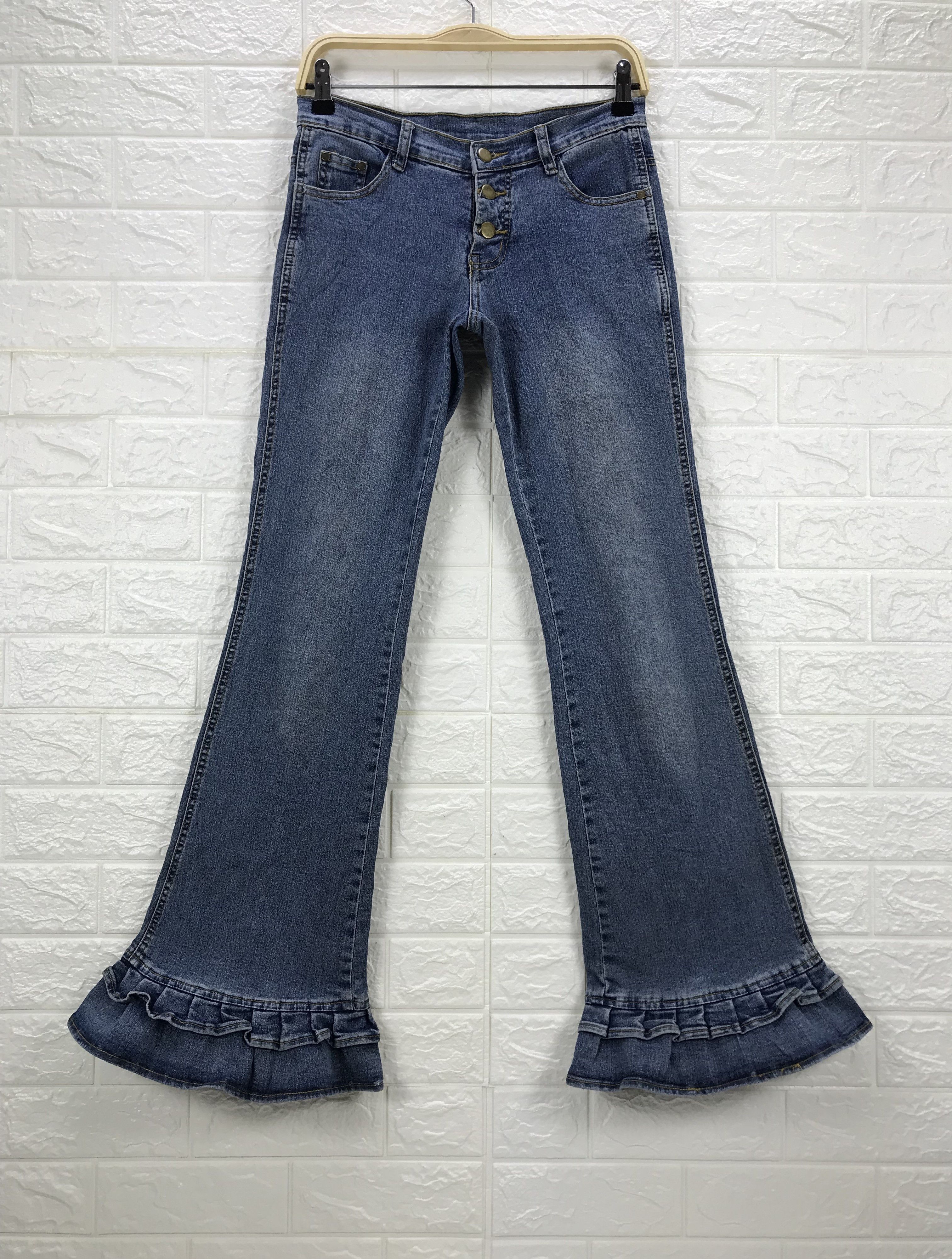 Japanese Brand Vintage BeSnip Lace-Up Flare Jeans Bell Bottom Denim Size 27" / US 4 / IT 40 - 5 Thumbnail