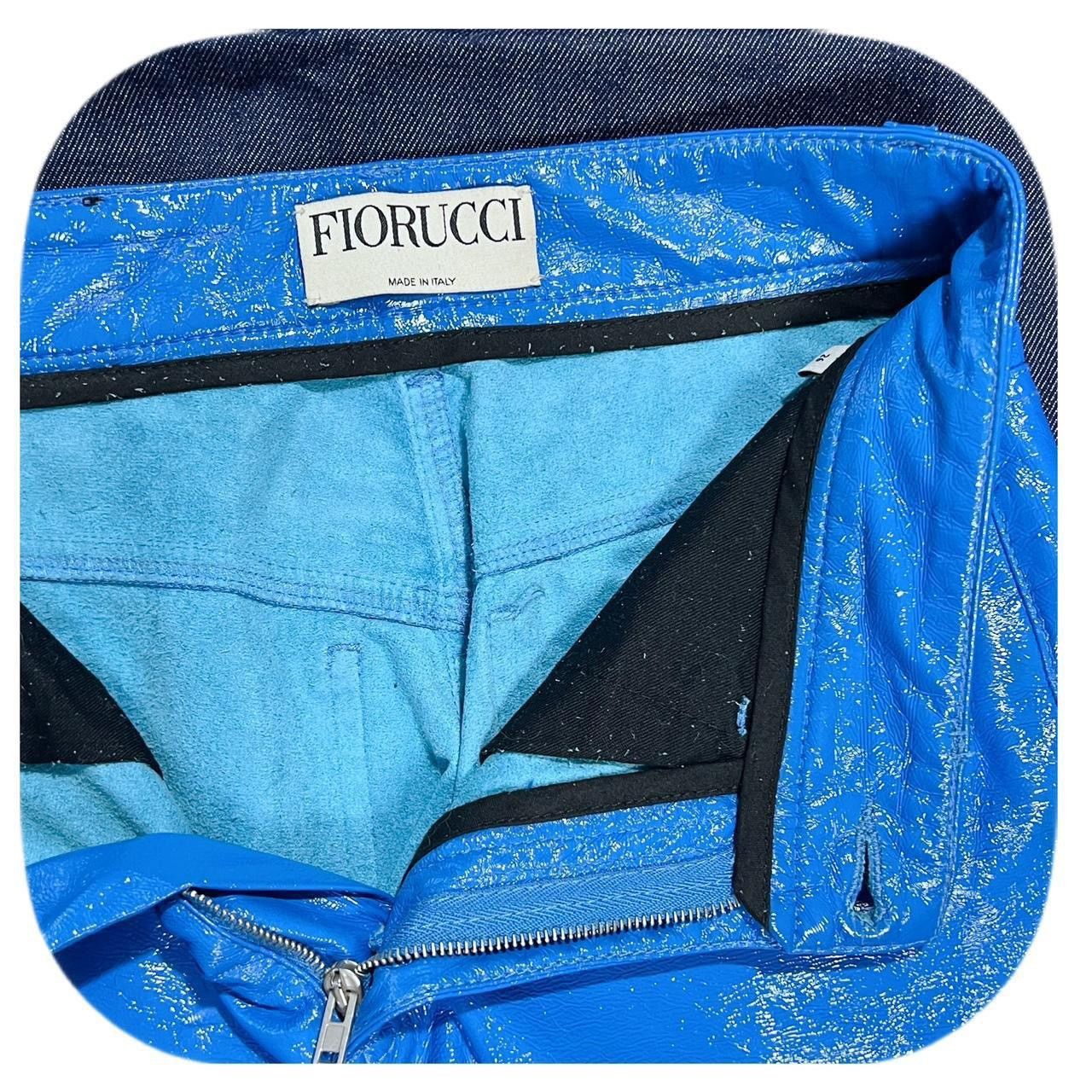 Fiorucci VTG 90s Fiorucci Yves Cobalt Blue Vinyl Pants 26” Italy Size 26" / US 2 / IT 38 - 4 Thumbnail
