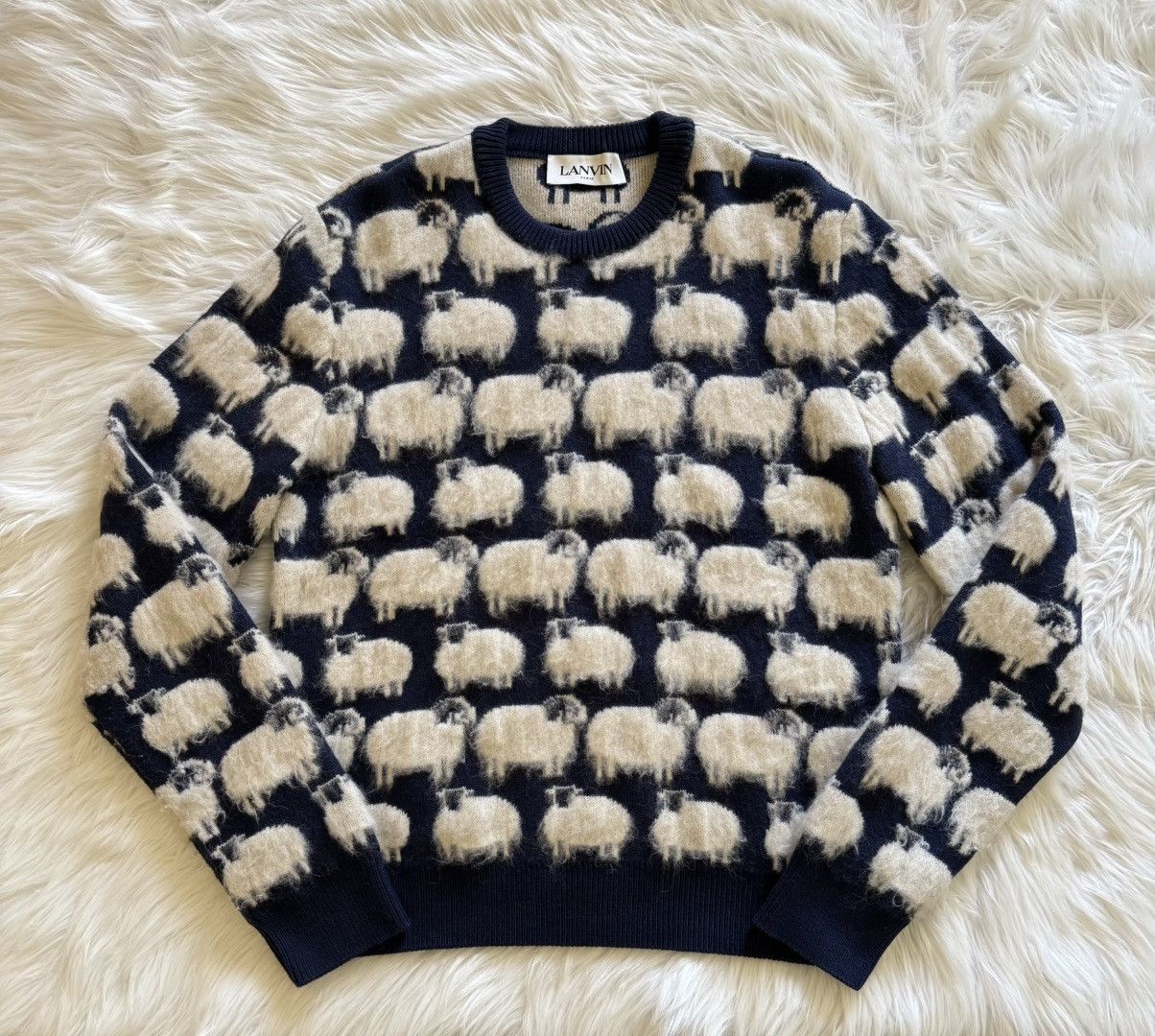 Lanvin Lanvin Sheep Sweater Pullover Knit Wool Alpaca Cashmere Blue Size US M / EU 48-50 / 2 - 1 Thumbnail