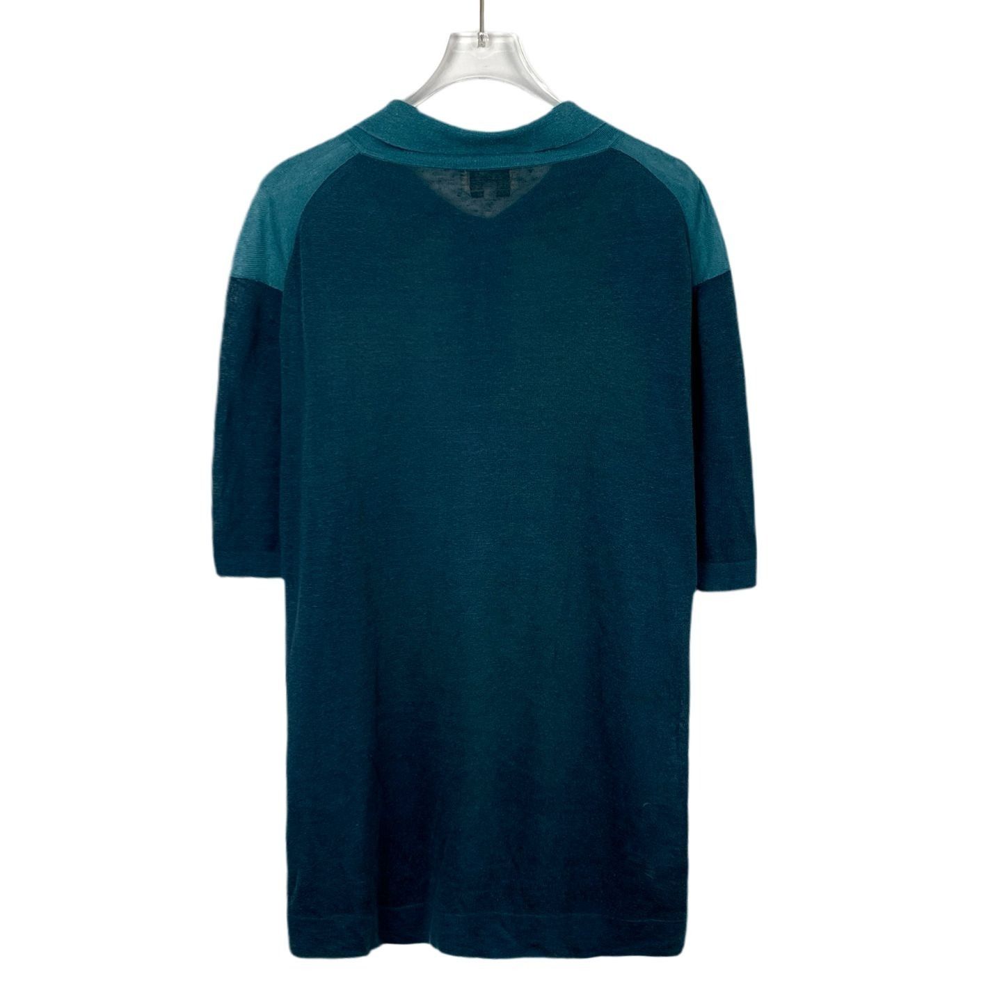 Hermes Hermès Blue Collared Wool Knit Short-Sleeve (Size L) Size US L / EU 52-54 / 3 - 8 Thumbnail