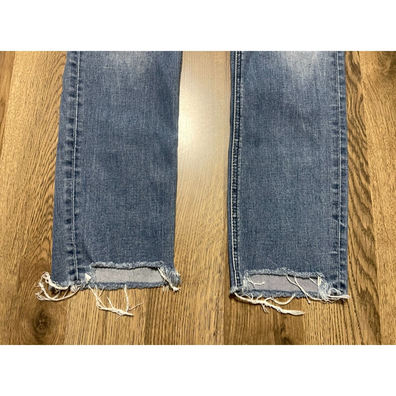 Silver Jeans Co. Silver Jeans Women's Denim Avery Slim Crop Jeans 27/26 Blue Cropped Raw Hem Size 27" / US 4 / IT 40 - 3 Thumbnail