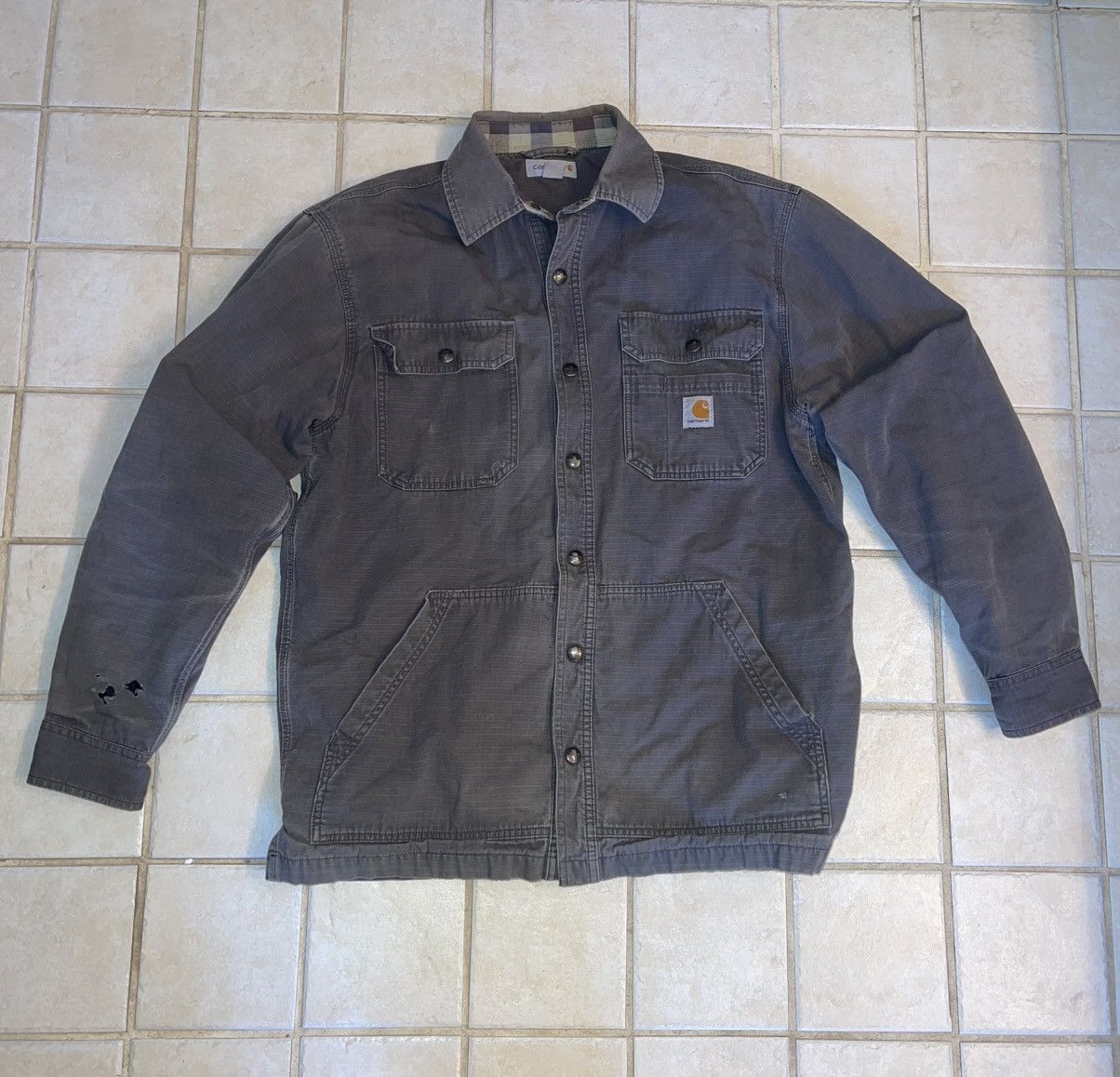 Carhartt Vintage ripstop Carhartt Chore Button up jacket Grey Size US M / EU 48-50 / 2 - 1 Thumbnail
