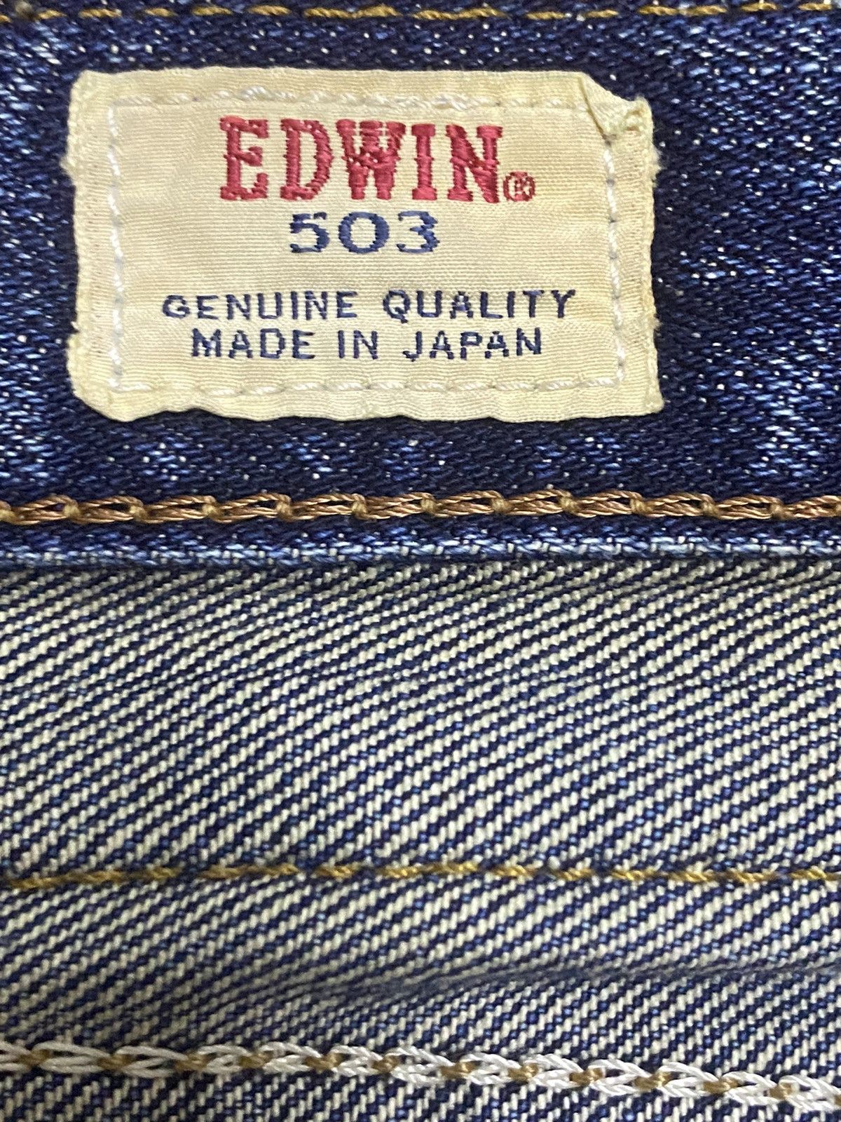 Japanese Brand Vintage Edwin503 Limited Blue Wash Distressed Loose Jeans Size US 31 - 13 Thumbnail