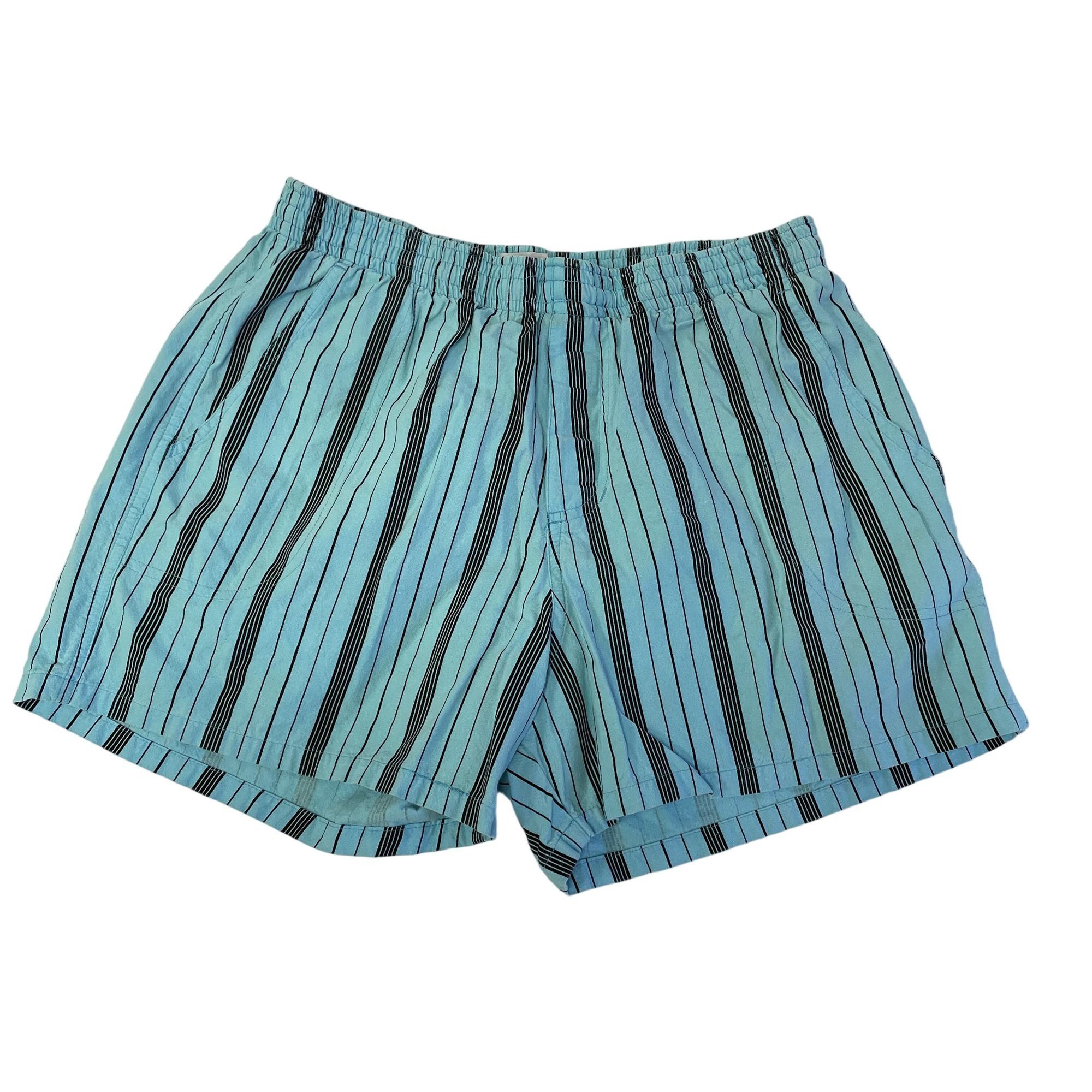 80s Sun Force STRIPE Cotton Trunks SURFER Beach Swim Shorts