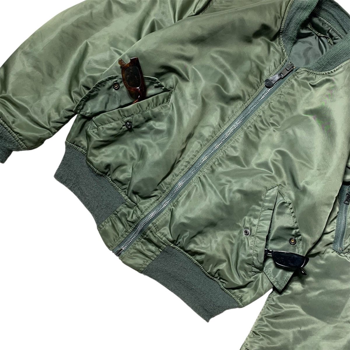 20471120 Vintage 90s Bomber Flying Jacket Ma-1 Usa Lgb Goa Style Size US M / EU 48-50 / 2 - 8 Thumbnail