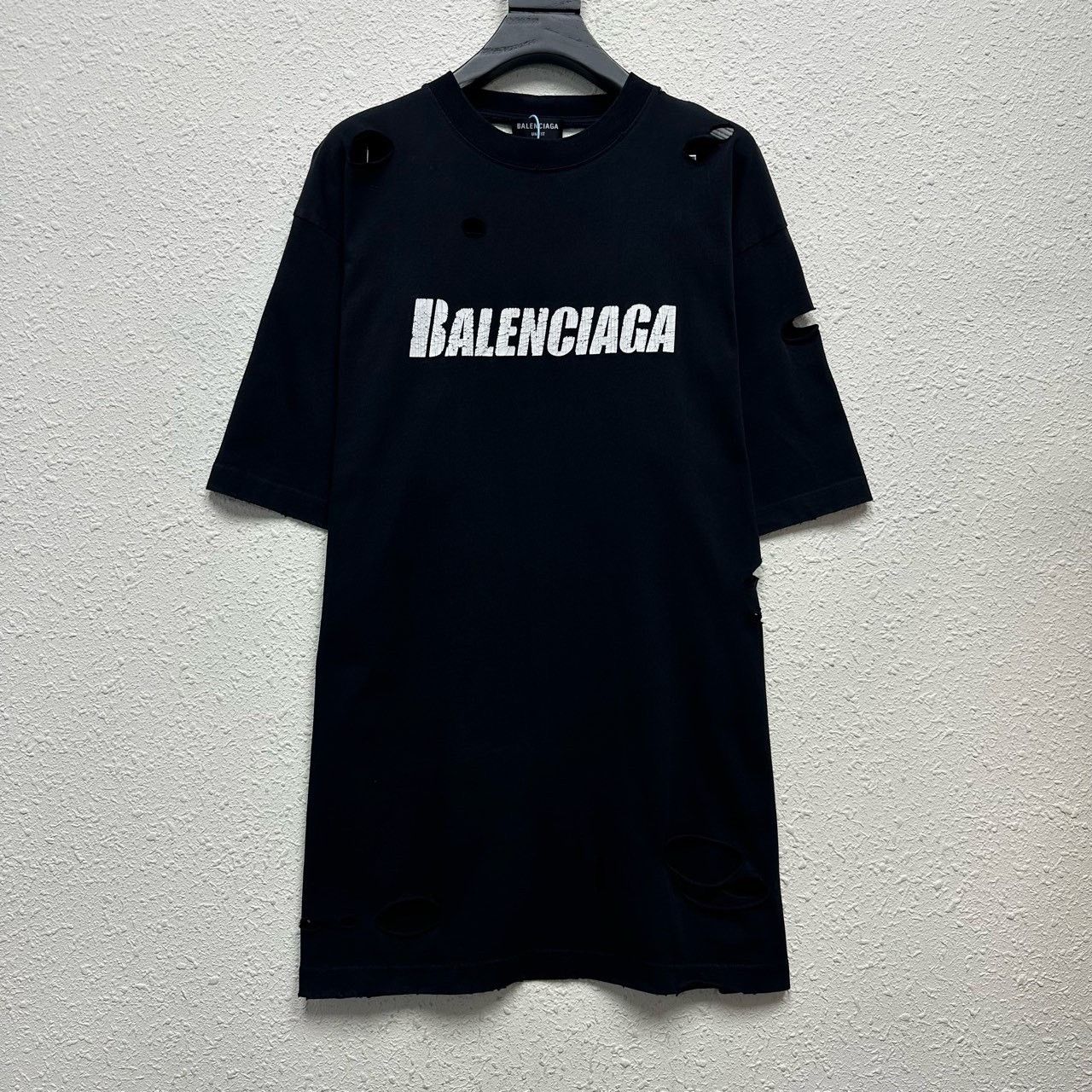 Balenciaga Old Big Hole Ice Crack Logo Short Sleeve 2501-Ne