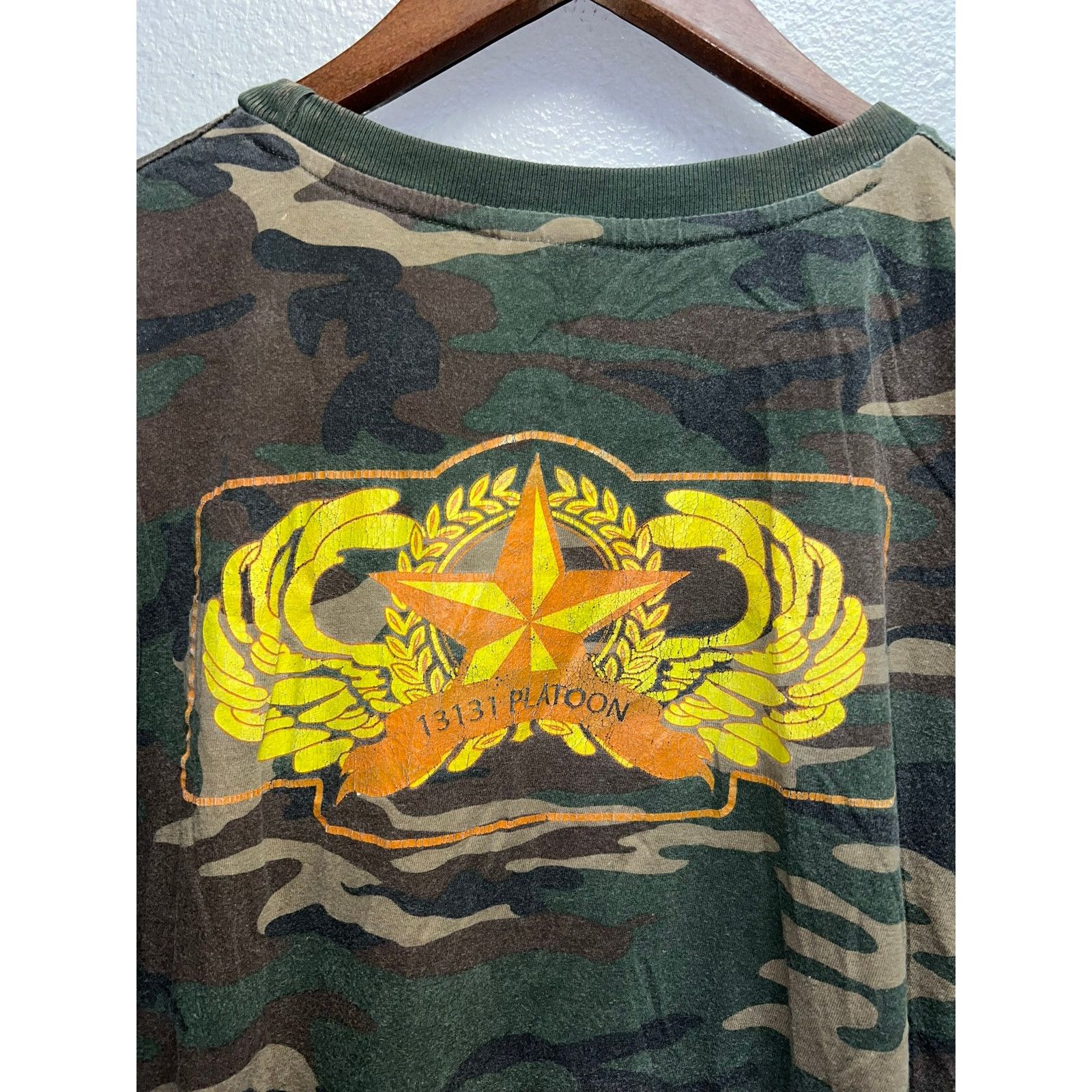 (SOUND)+(VISION) Vintage Camo Shirt Control Plant 13131 Platoon Soldier Large Size US L / EU 52-54 / 3 - 6 Thumbnail