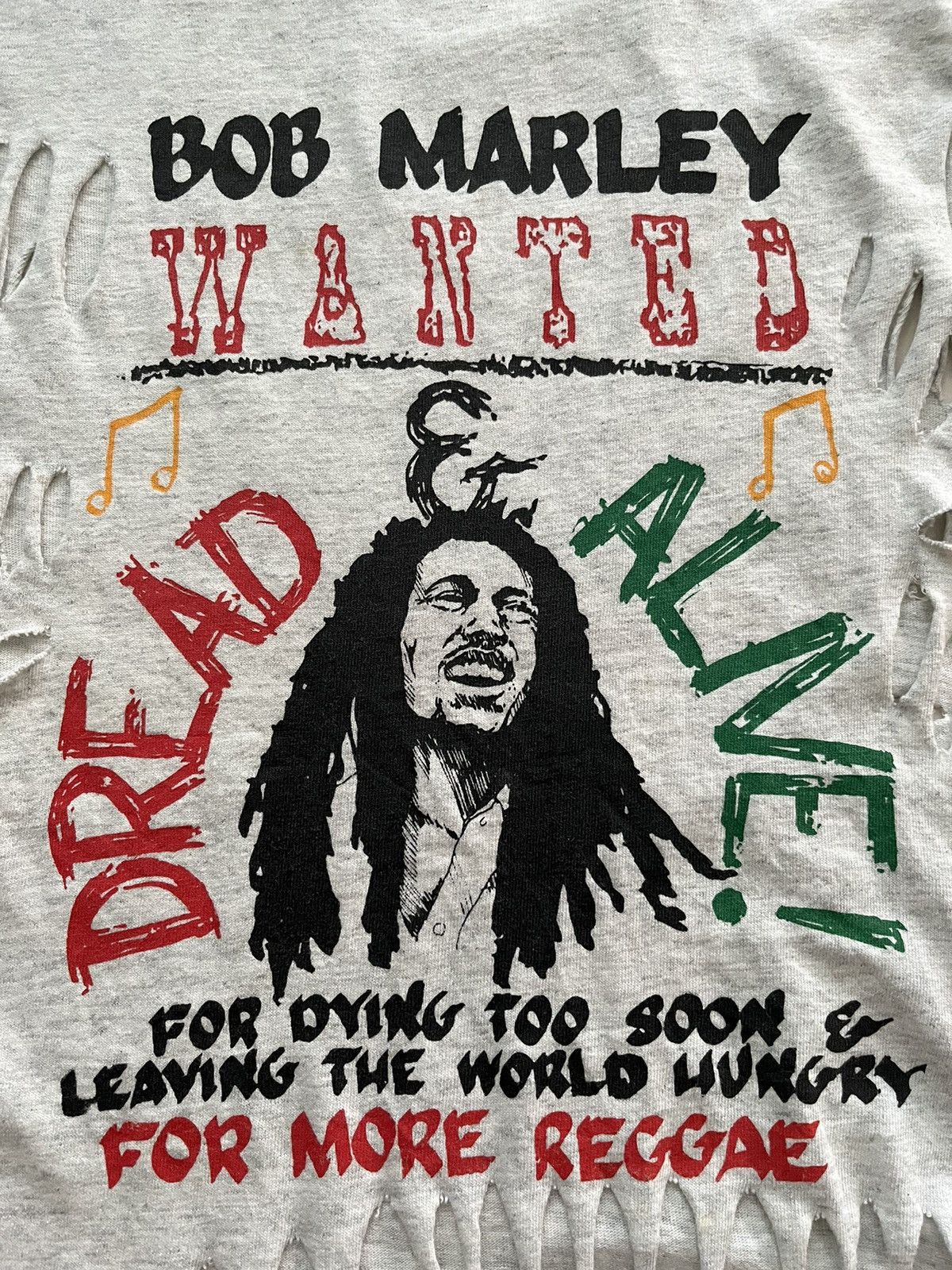 Bob Marley × Vintage Vintage 90s BOB MARLEY T Shirt Distressed Style Reggae Size US XL / EU 56 / 4 - 5 Thumbnail