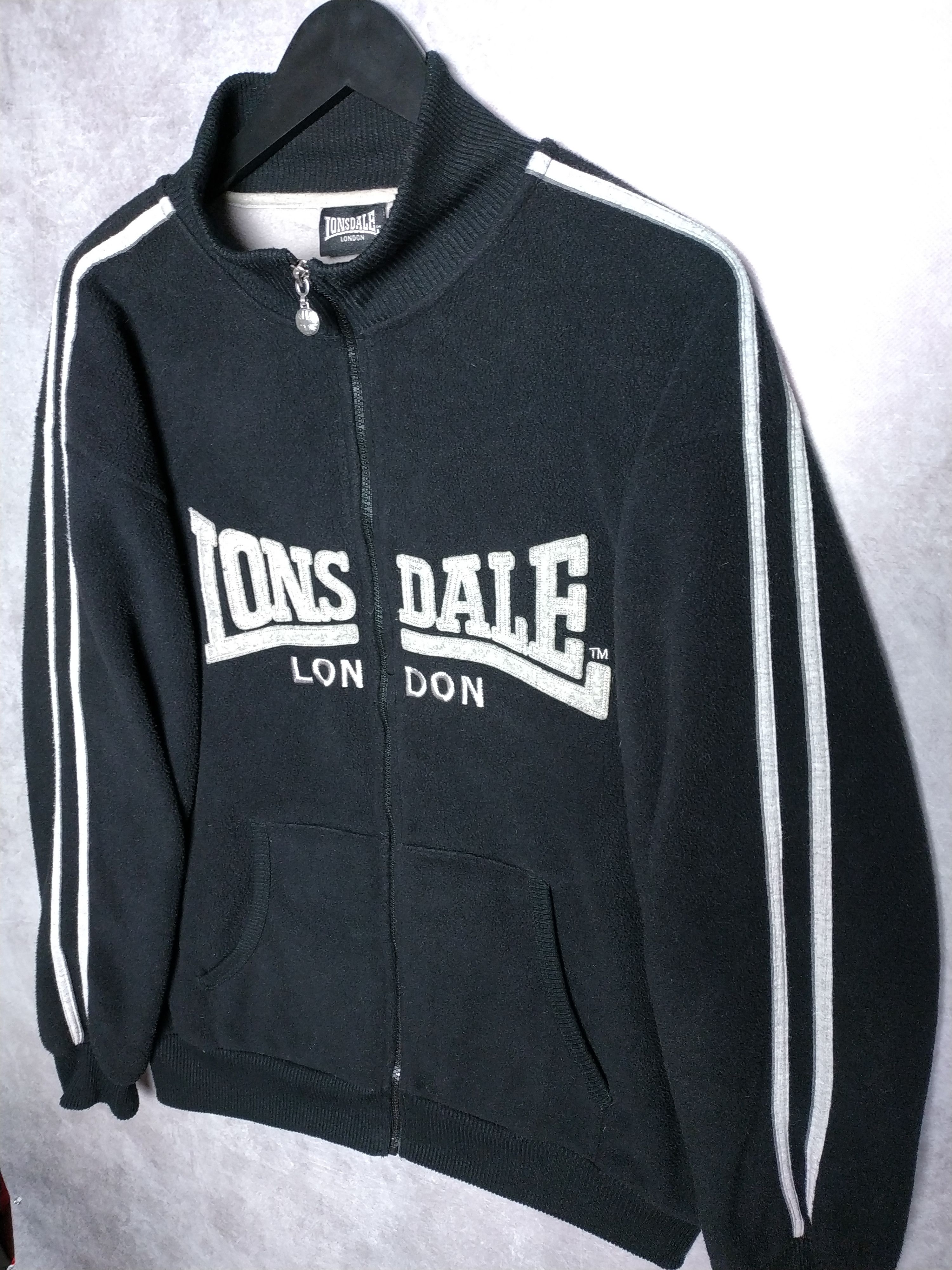 Vintage Lonsdale Y2K Big Logo Full Zip Fleece Jacket Men's