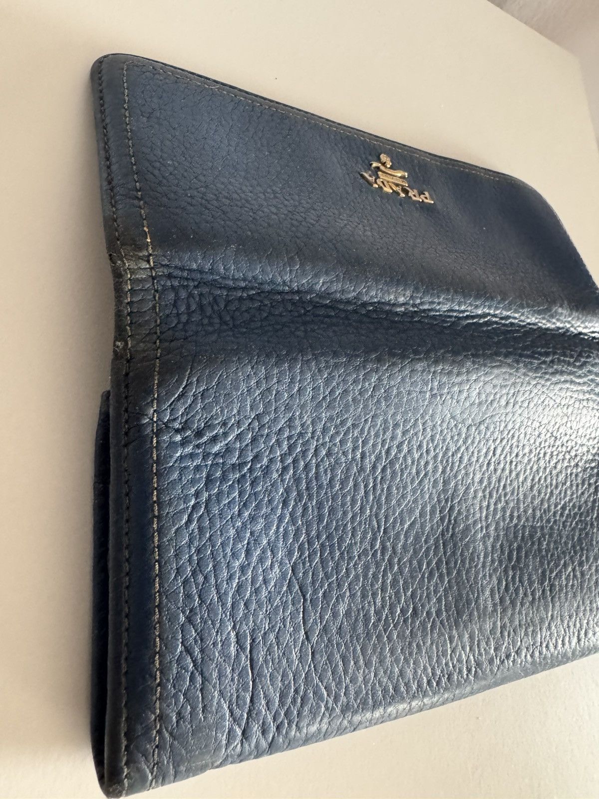 Prada PRADA Blue Teal Blue Leather Women's Continental Flap Wallet Size ONE SIZE - 6 Thumbnail