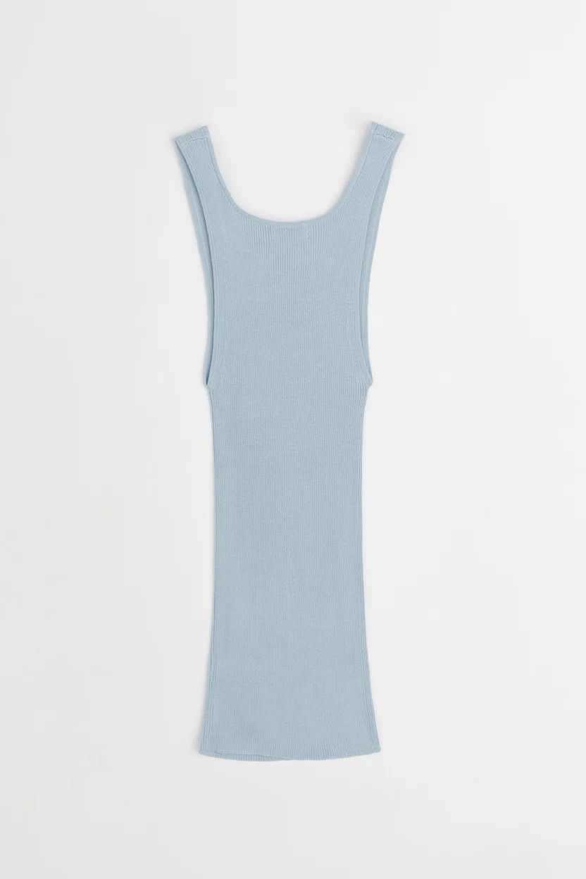 Judy Turner o1mle0425 Crew Tank Top Dress in Milky Blue Size L / US 10 / IT 46 - 2 Thumbnail