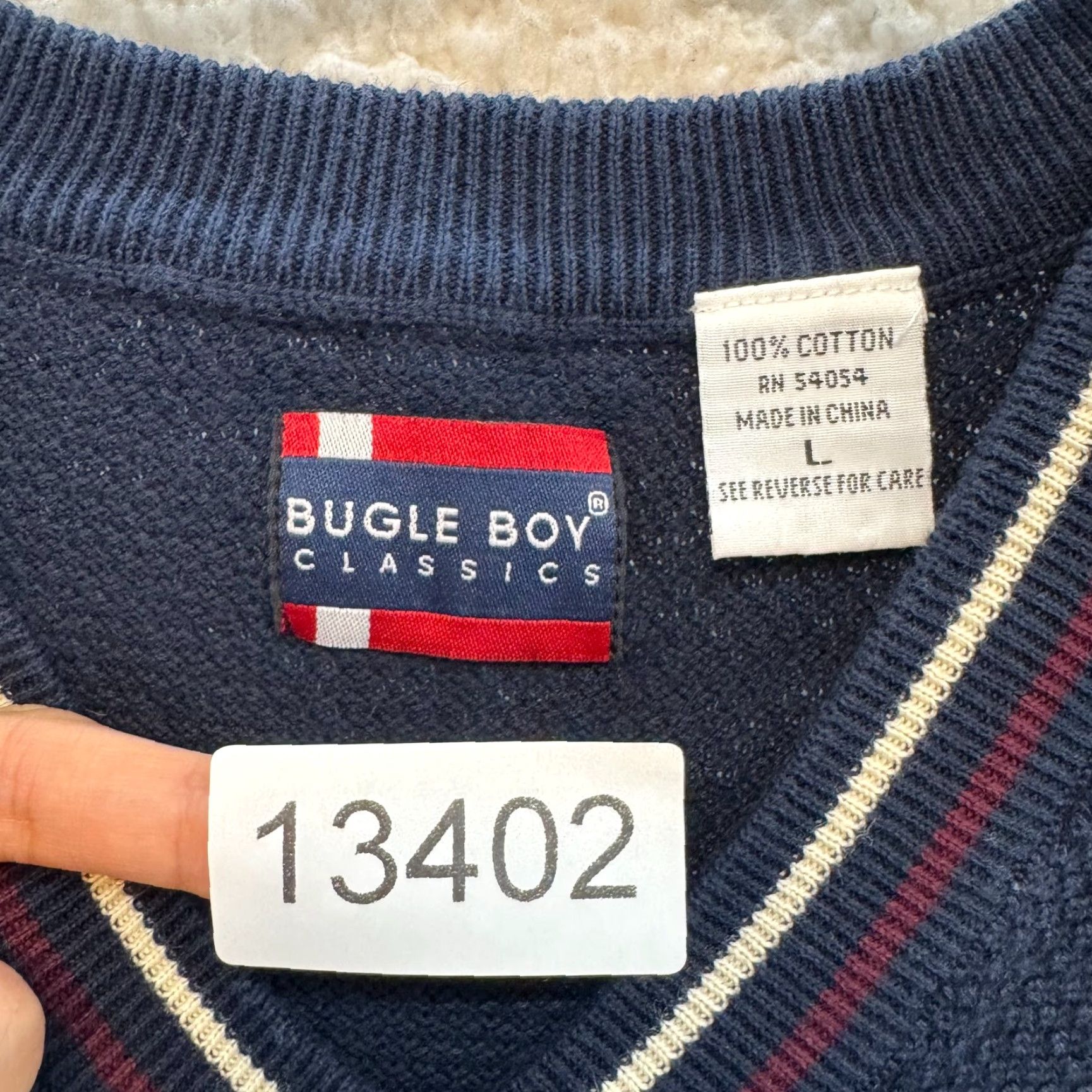 Bugle Boy VINTAGE Y2K Skater Grunge Sweater Vest Large Mens Navy Preppy Academia Grandpa Size US L / EU 52-54 / 3 - 6 Thumbnail