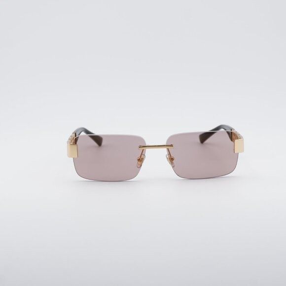Versace Versace VE2298 10021T Sunglasses Gold Rectangle Frame, Pink Size ONE SIZE - 2 Thumbnail