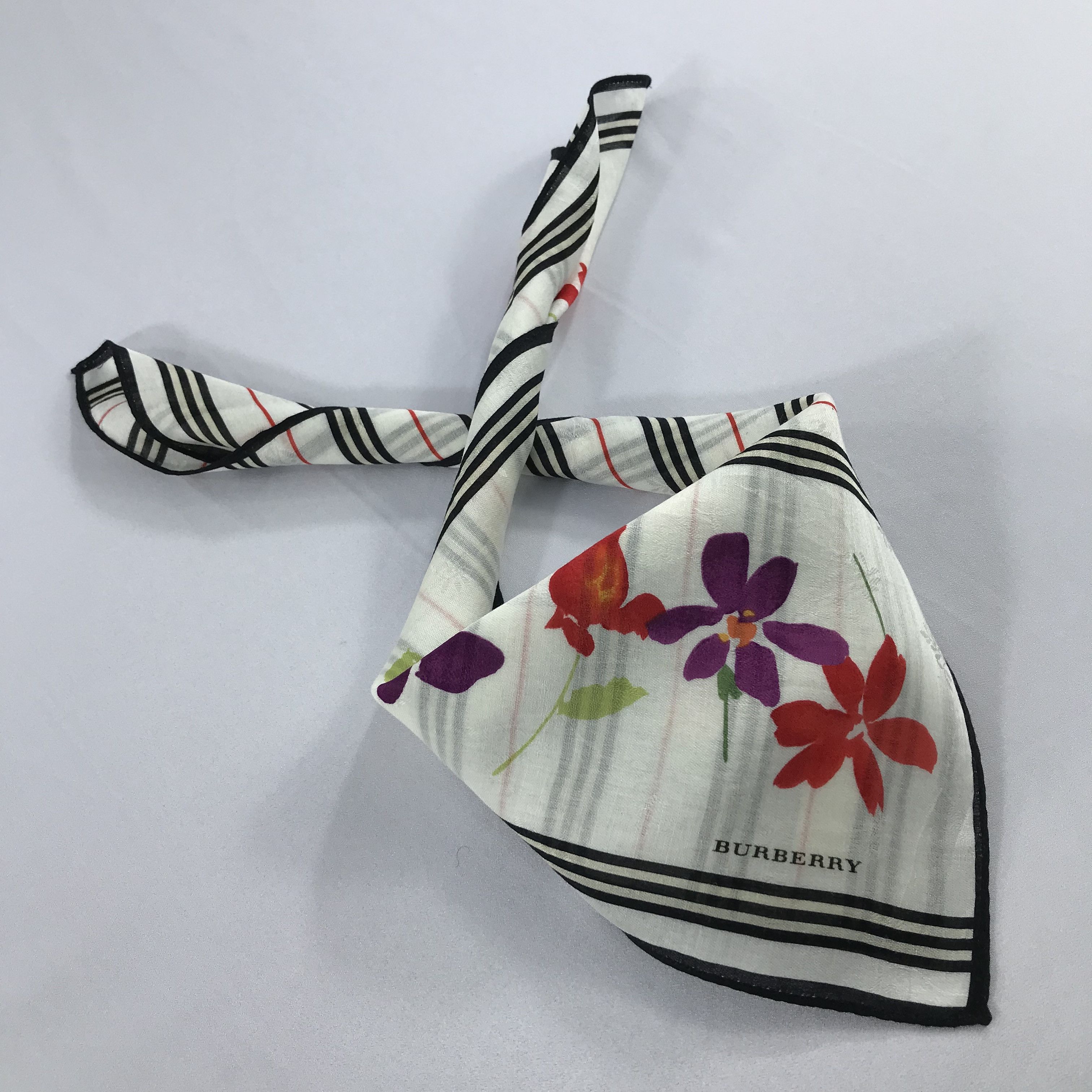 Burberry × Vintage Burberry Bandana / Handkerchief / Neckerchief - S2099 Size ONE SIZE - 4 Thumbnail