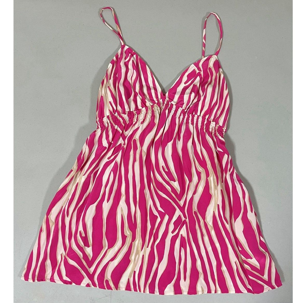 Express Pink White Zebra Print Y2K Babydoll Shirt Top Blouse XS 🩷✨ Size XS / US 0-2 / IT 36-38 - 1 Thumbnail
