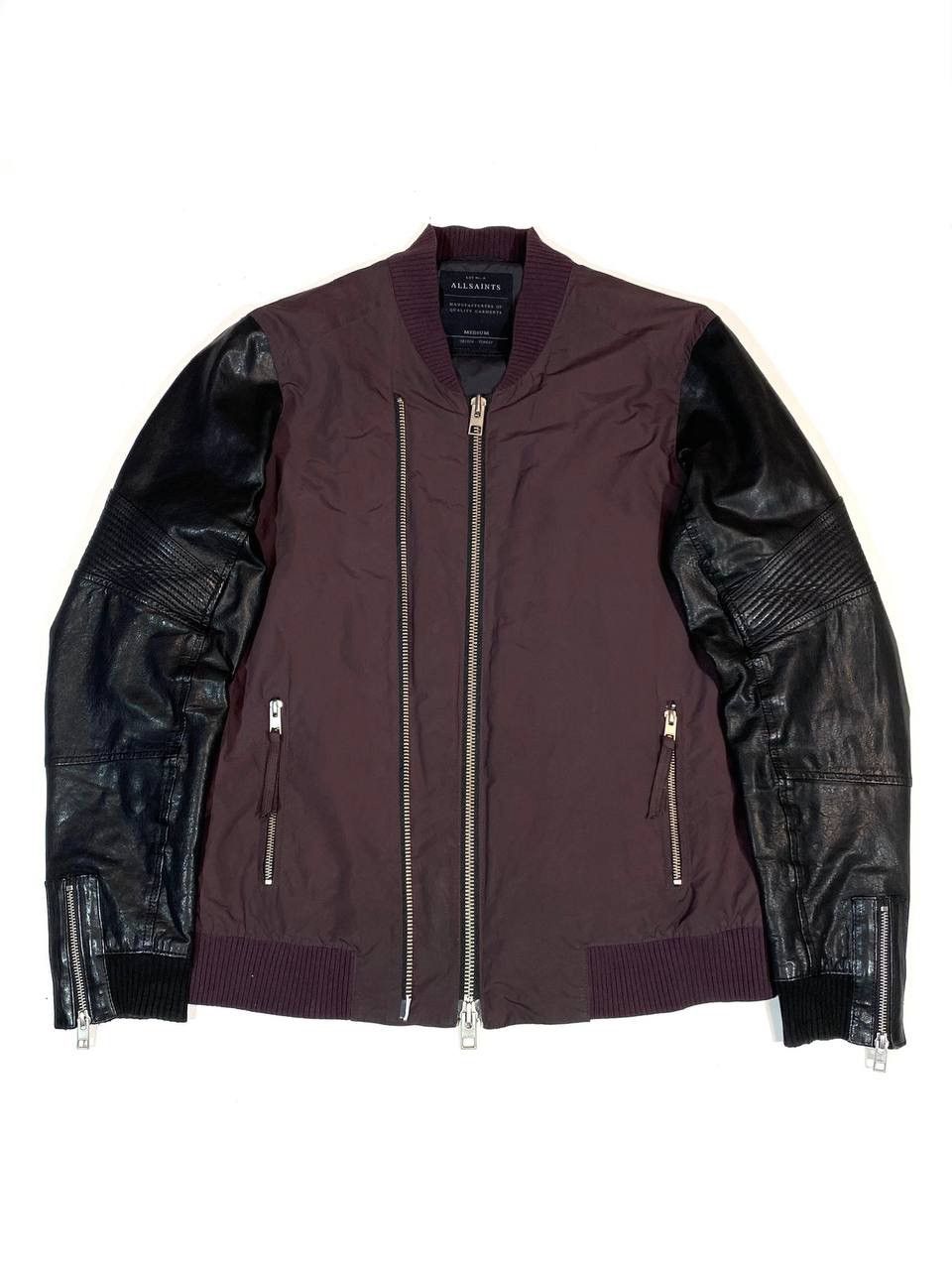 Allsaints Allsaints Men Bomber Leather Jacket Size US S / EU 44-46 / 1 - 1 Thumbnail
