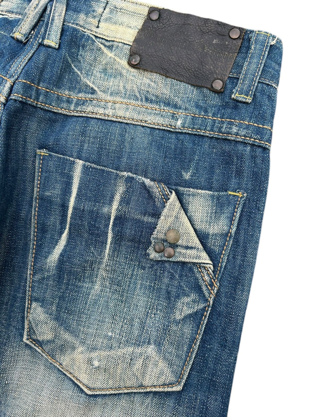 Kapital Vintage Blue Starnik Punk Bondage Faded Denim Jeans Size US 32 / EU 48 - 14 Thumbnail