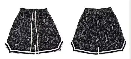Japanese Brand 20SS Indigo Union Japan Black Bandana Paisley Jersey Shorts Size US 31 - 4 Thumbnail