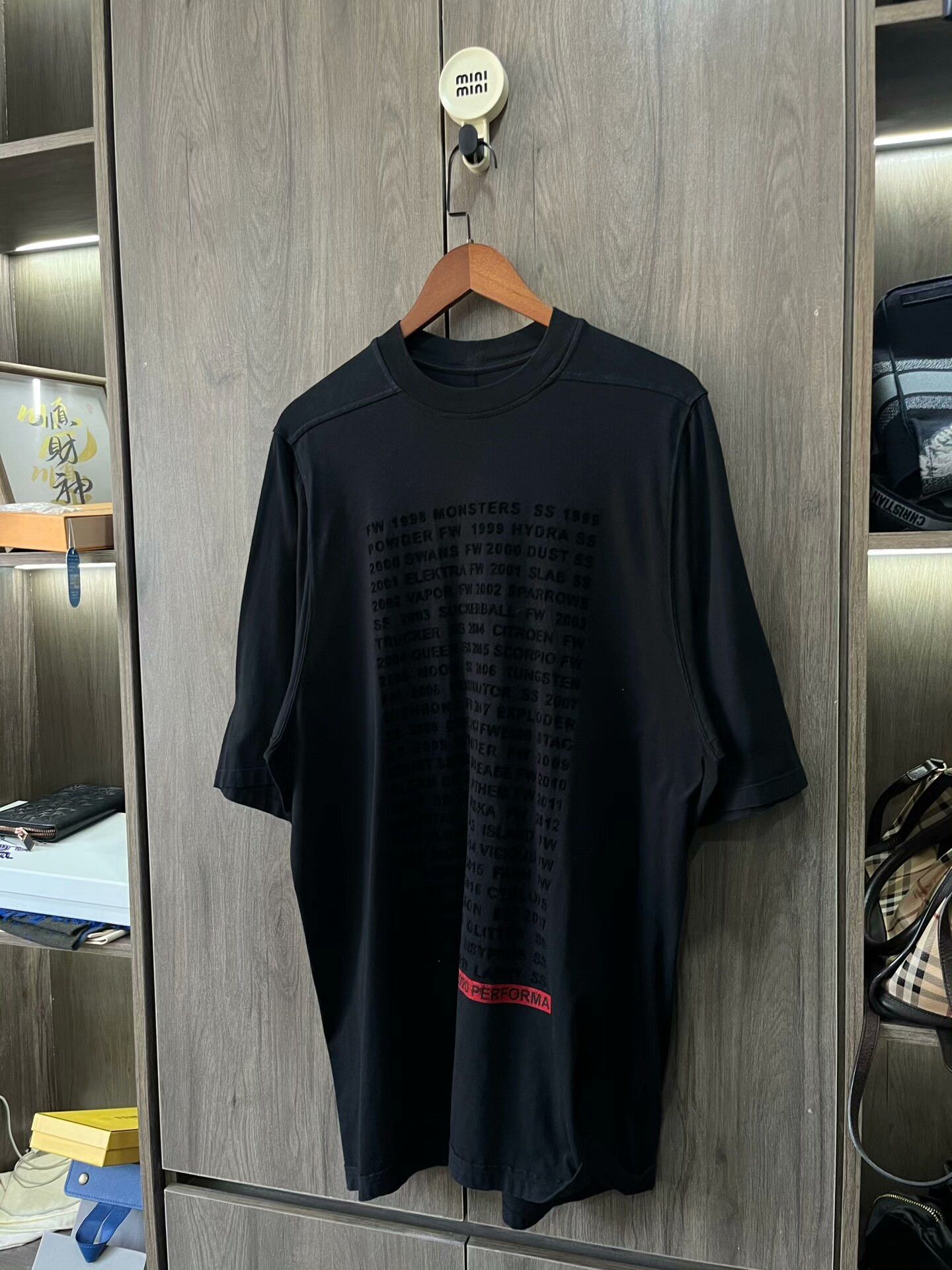 Rick Owens Drkshdw Rick Owens Drkshdw Flocked Letter Tee Size US XS / EU 42 / 0 - 1 Thumbnail