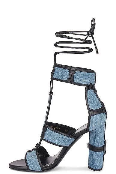 Tom Ford o1loc1c0924 W3331 Denim Sandals in Black Blue Size US 6 / IT 36 - 1 Thumbnail