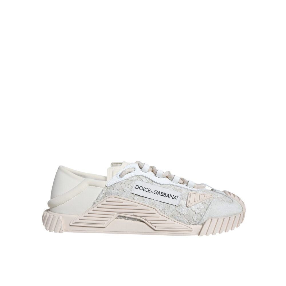 Dolce & Gabbana Dolce & Gabbana White Lace NS1 Low Top Sneaker Sports Shoes Size US 6.5 / IT 36.5 - 1 Thumbnail