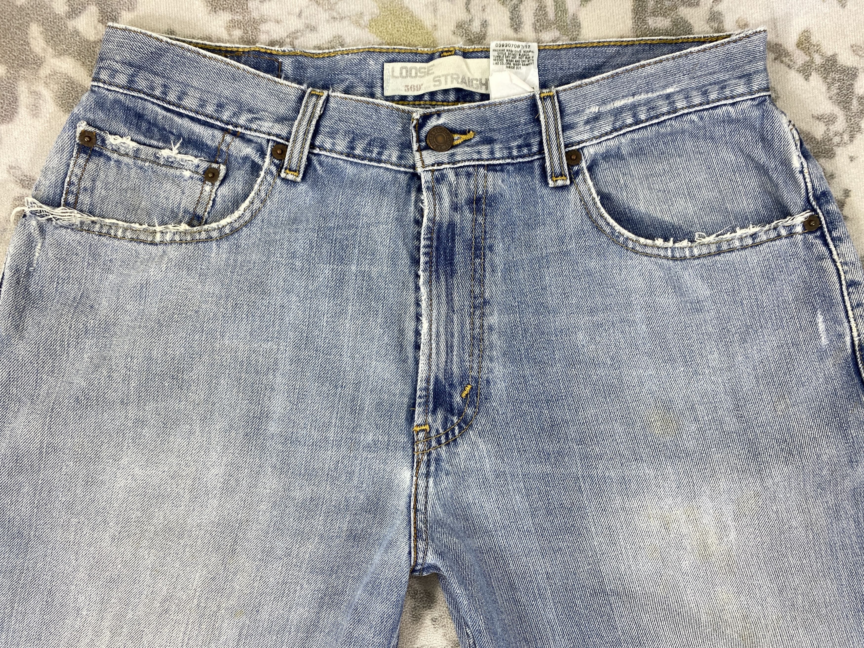 Levi's Blue Wash Vintage Levi's 569 Loose Straight Denim -JN420 Size US 33 - 3 Thumbnail