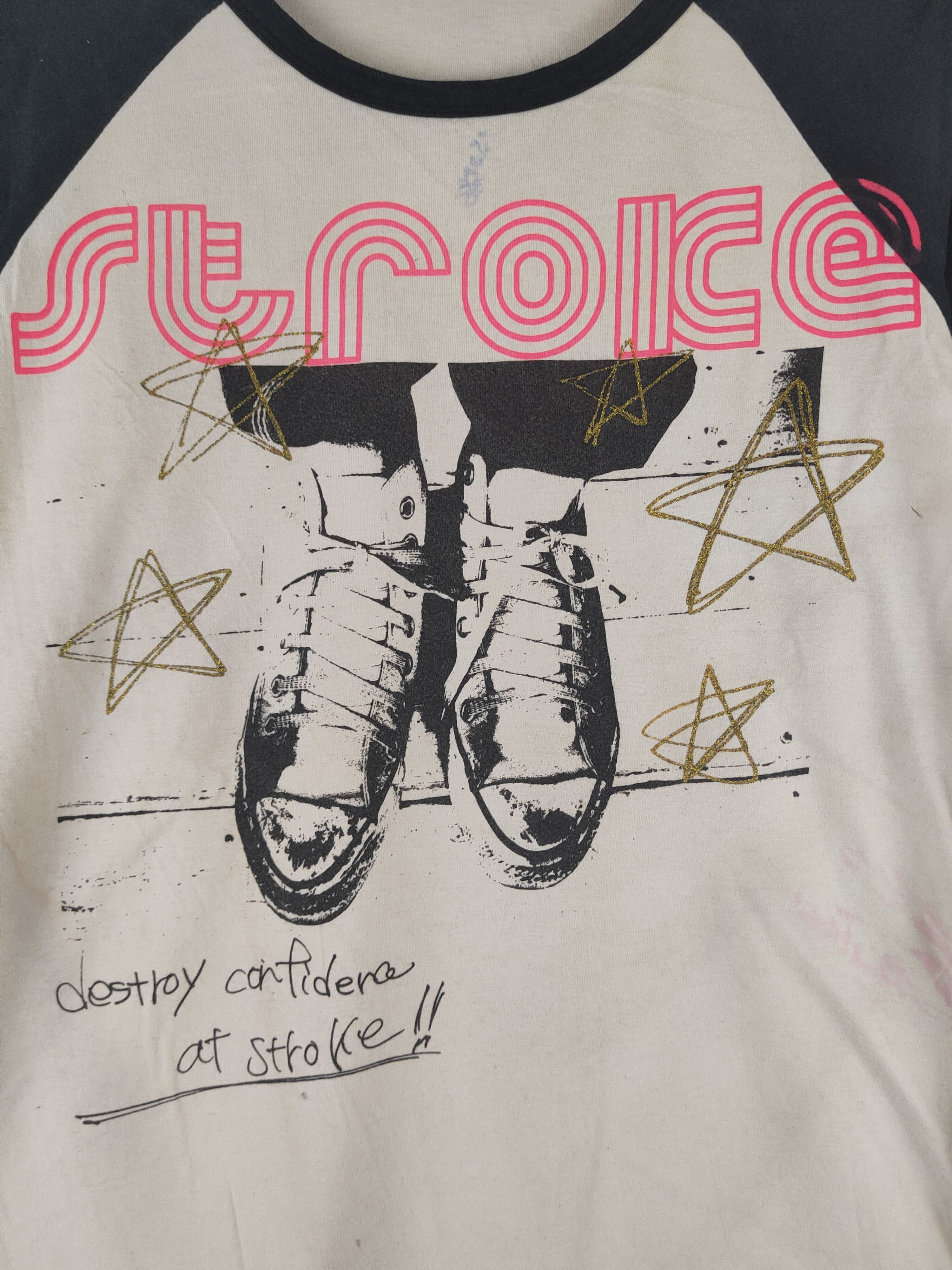 Band Tees Stroke Colibri Marca Cream Black Long Sleeve T-shirts #S2856 Size US M / EU 48-50 / 2 - 3 Thumbnail
