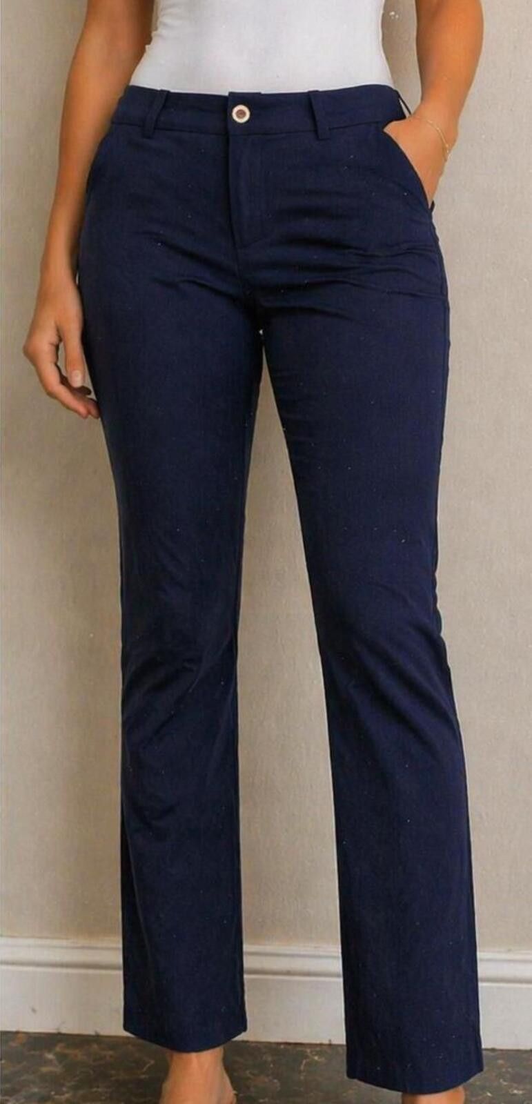 Other Rafaella Comfort Navy Blue Straight Leg Dress Pants Size 4 Size 27" / US 4 / IT 40 - 1 Thumbnail
