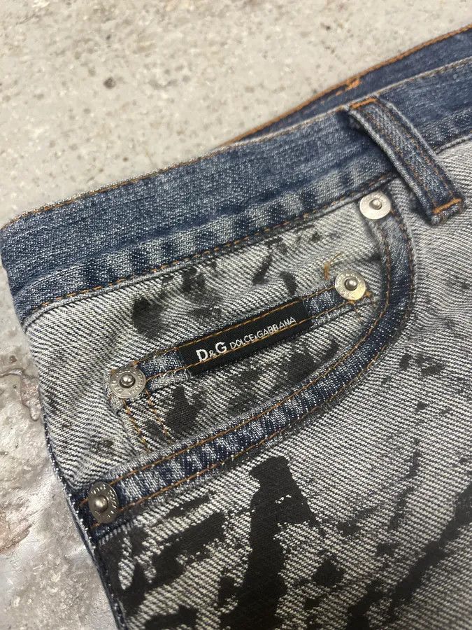 Dolce & Gabbana SS2002 Dolce & Gabbana Reversed Painted Effect Denim Jeans Size US 32 / EU 48 - 8 Thumbnail