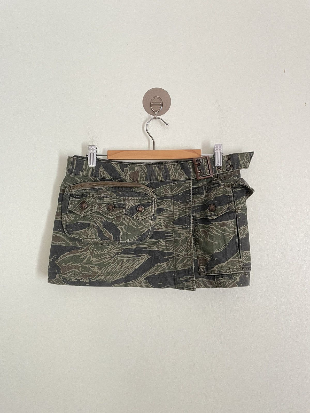 Tiger Camouflage Wrap Skirt Hysteric Glamour Wrap Pocketed Mini Skirt
