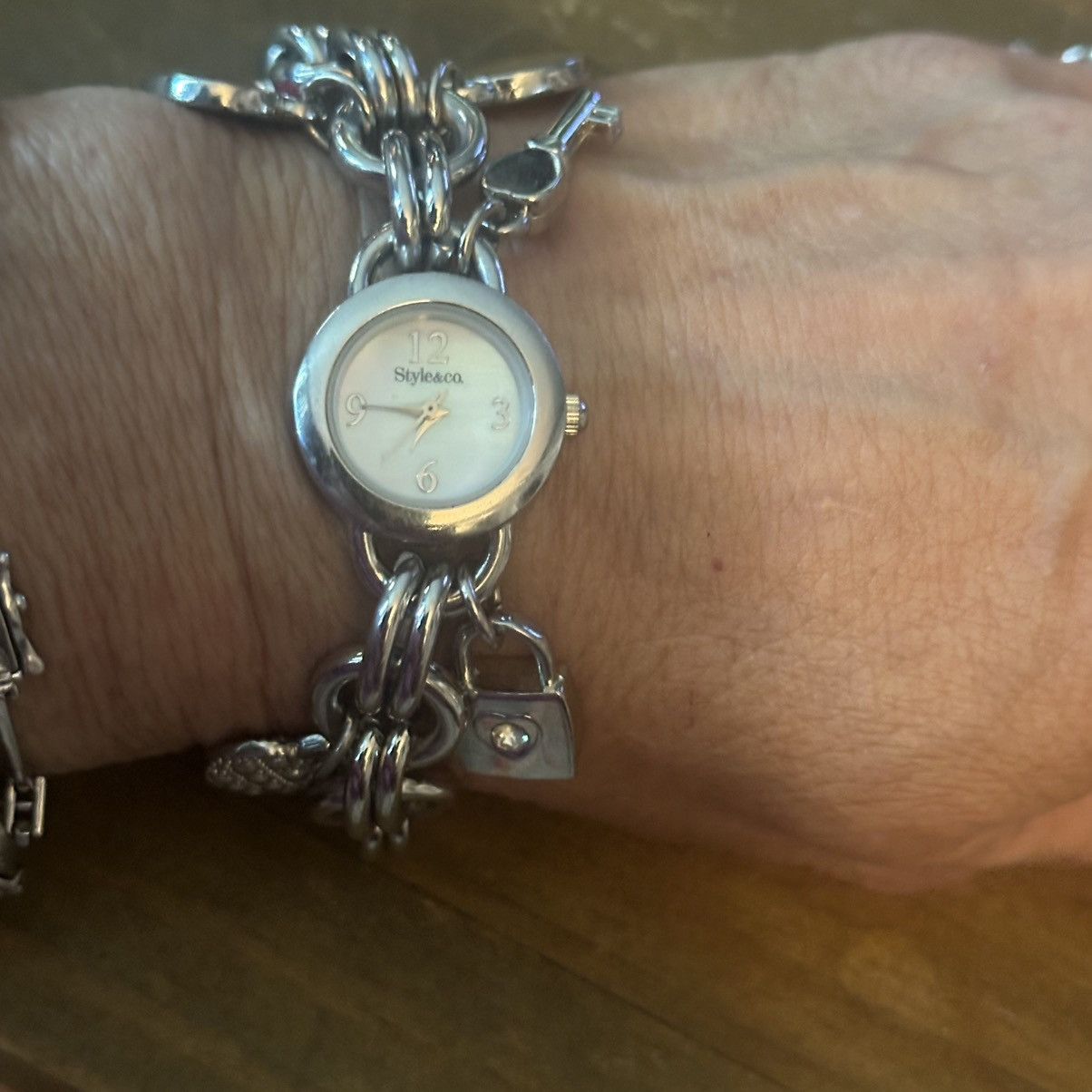 Style & Co Style & Co silver tone charm bracelet watch Size ONE SIZE - 4 Thumbnail