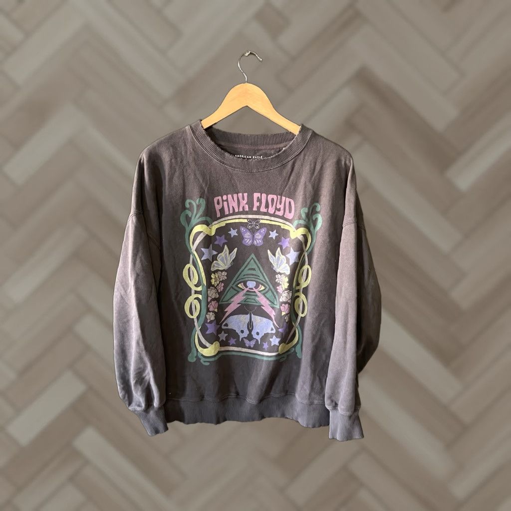 American Eagle Outfitters VINTAGE American Eagle Outfitters Sweatshirt Grey Long Sleeve Pullover Crew Neck S Womens Small Pink Floyd Size S / US 4 / IT 40 - 1 Thumbnail