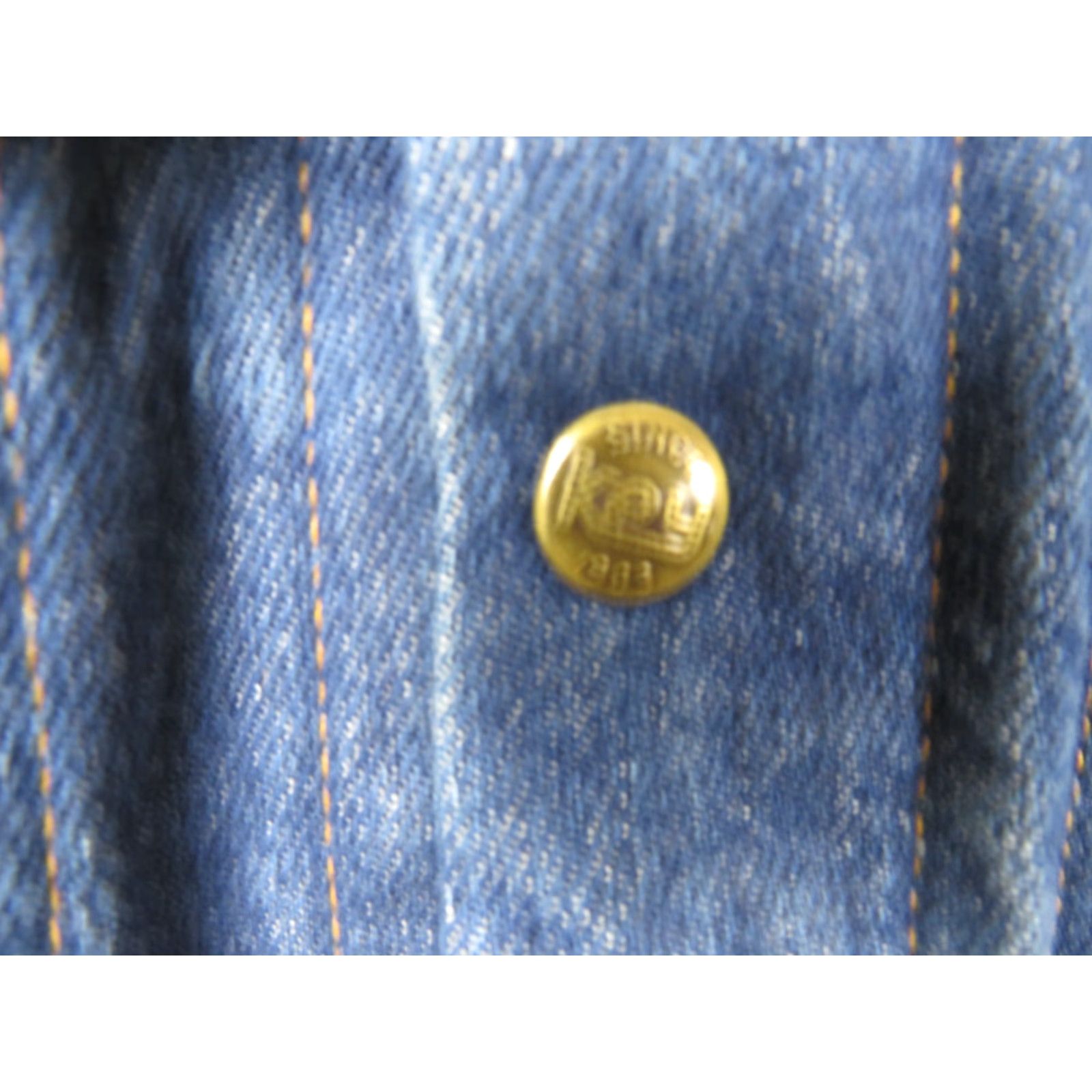 Vintage VINTAGE Rustler Denim Jean Jacket Blue 38 Regular USA Cotton Button Pockets Logo 80s 90s Mens Jacket Size US 38 / EU 54 - 5 Thumbnail