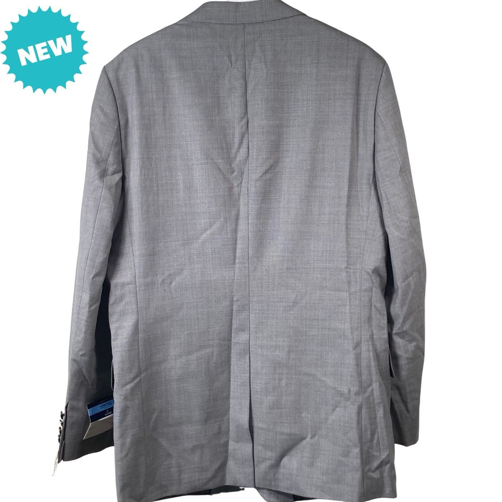 Stafford Stafford Hopsack Blazer Men's 42R Classic Fit Wool Gray Size 42R - 2 Thumbnail