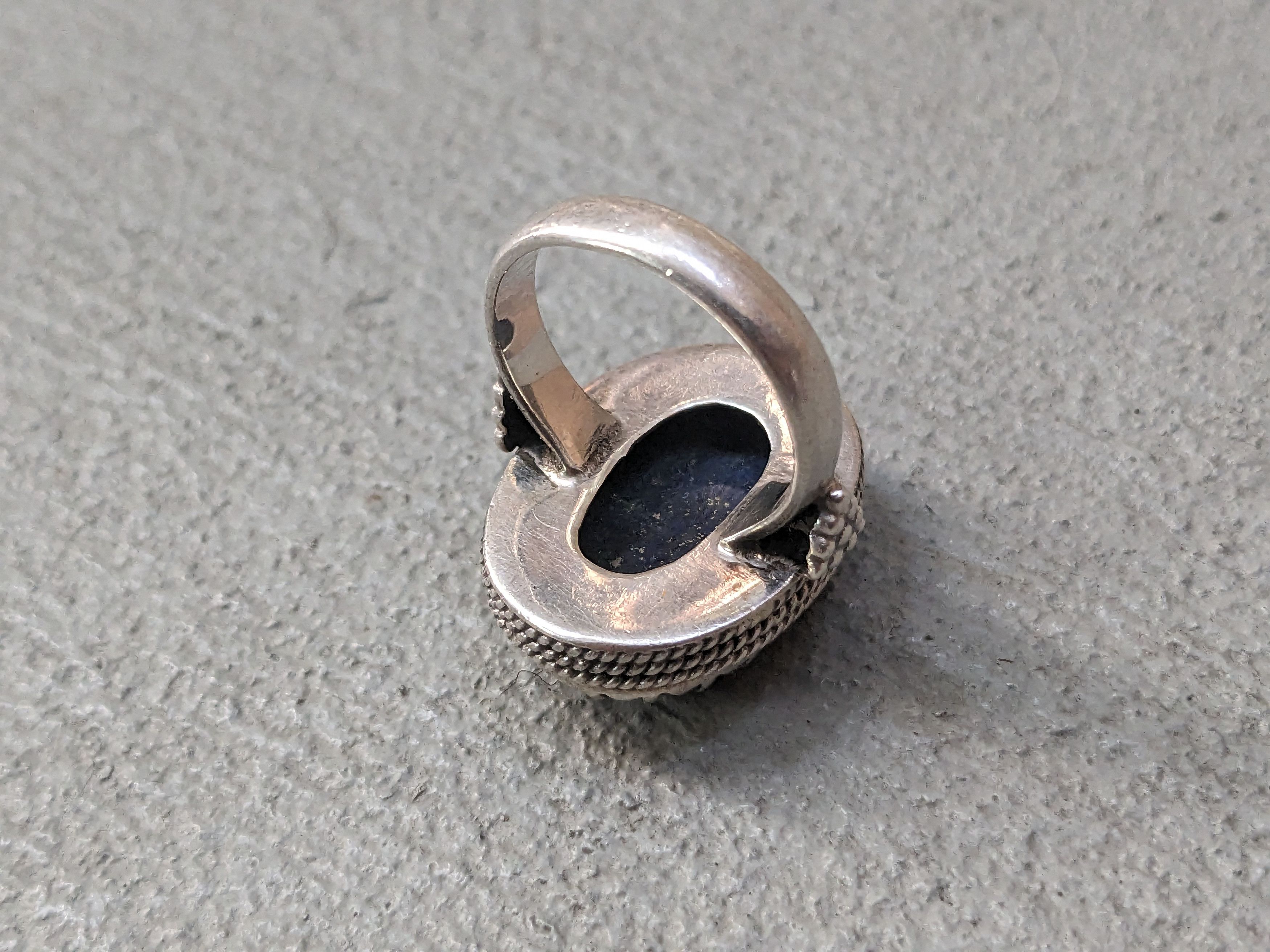 Jewelry × Vintage Vintage Sterling Silver Ring Blue Lapis Lazuli Size 7.75 Size ONE SIZE - 5 Thumbnail