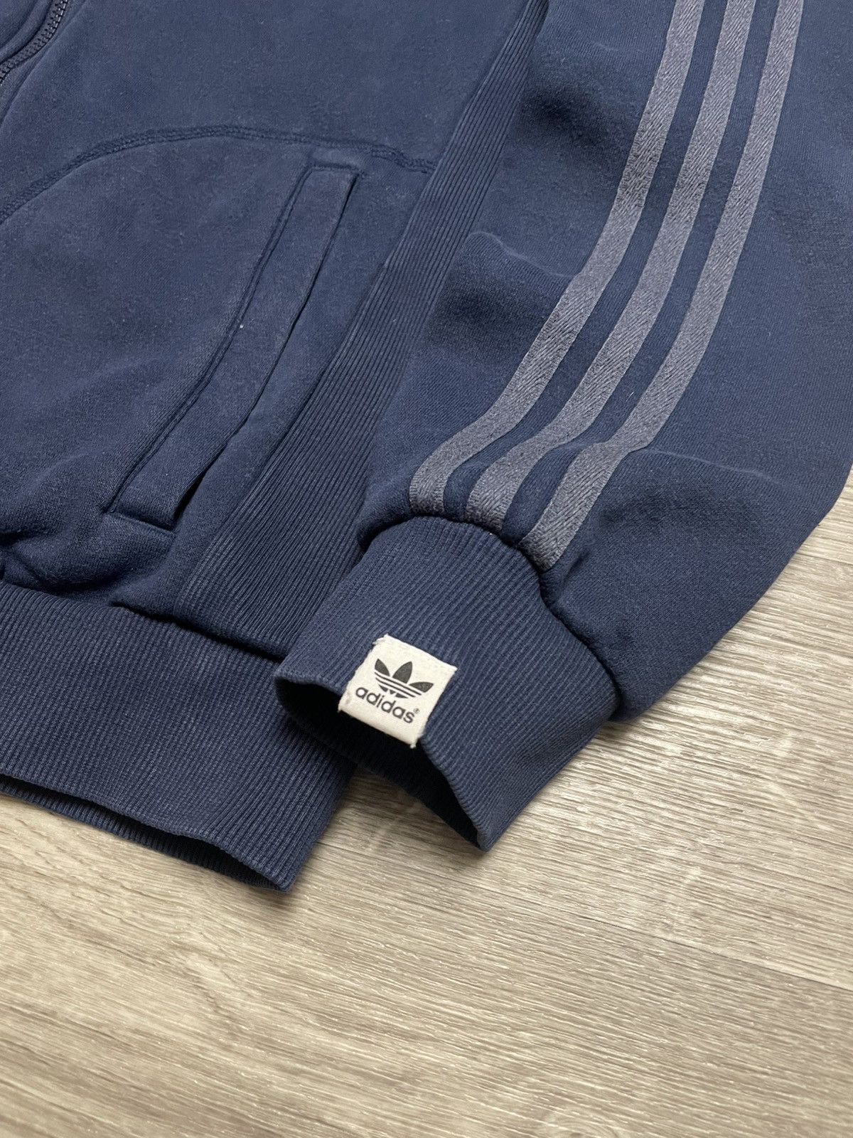 Adidas Vintage Adidas 3-Stripe Cotton Track Jacket Navy Blue Y2K Size US S / EU 44-46 / 1 - 6 Thumbnail